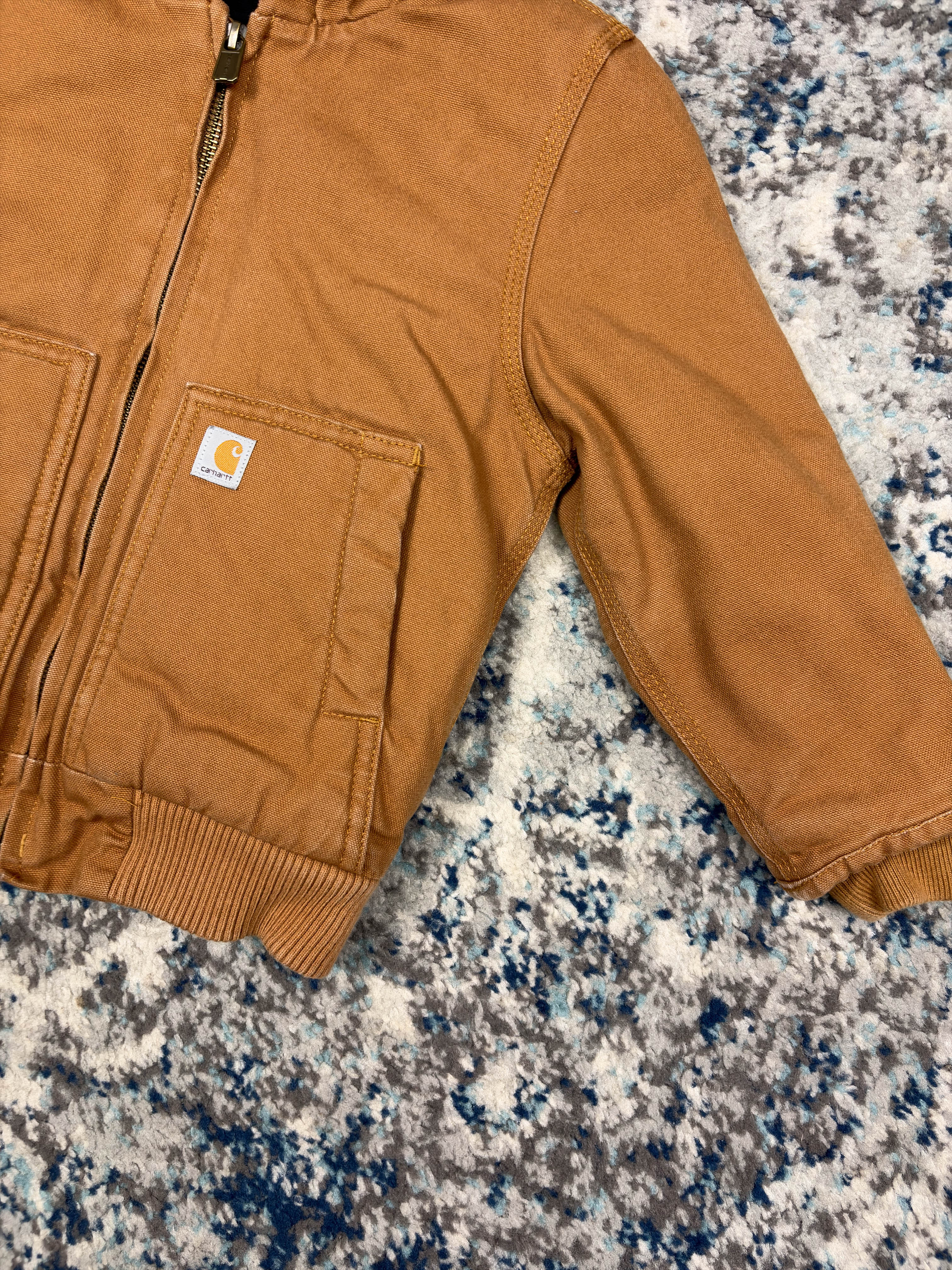 Vintage Carhartt Insulated Workwear Hooded Active Jacket Size YOUTH 4T