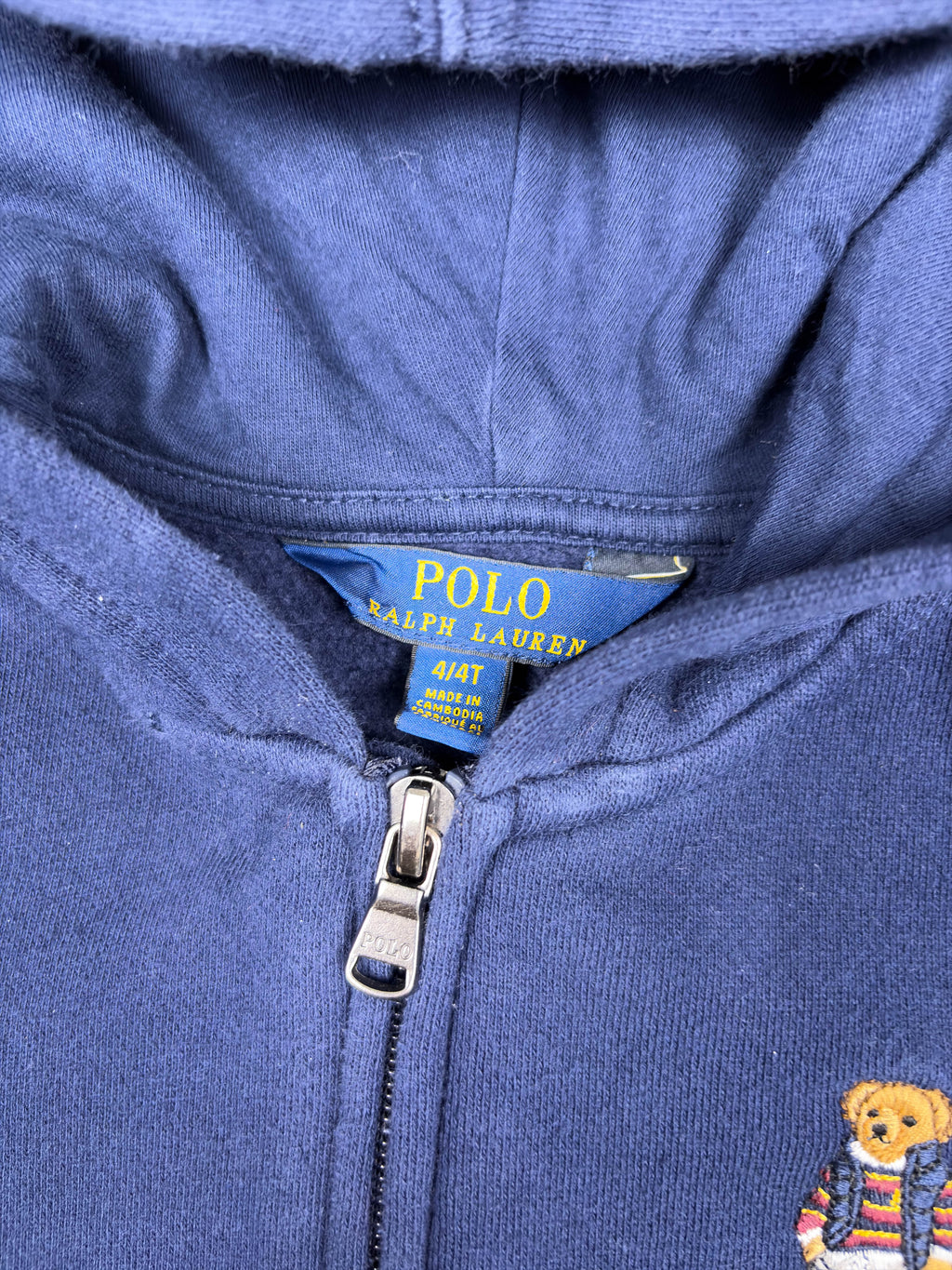 Vintage Polo Ralph Lauren Embroidered Full Zip Hooded Sweatshirt Size YOUTH 4/4T
