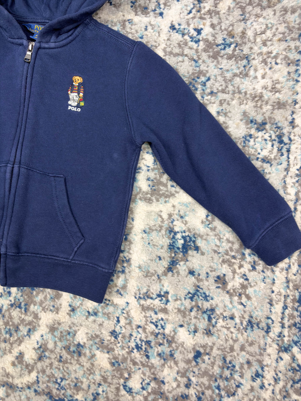 Vintage Polo Ralph Lauren Embroidered Full Zip Hooded Sweatshirt Size YOUTH 4/4T