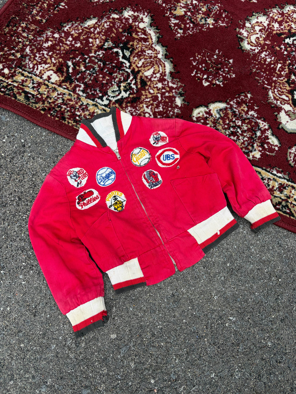 Vintage MLB Team Roster Embroidered Varsity Jacket Size YOUTH 2