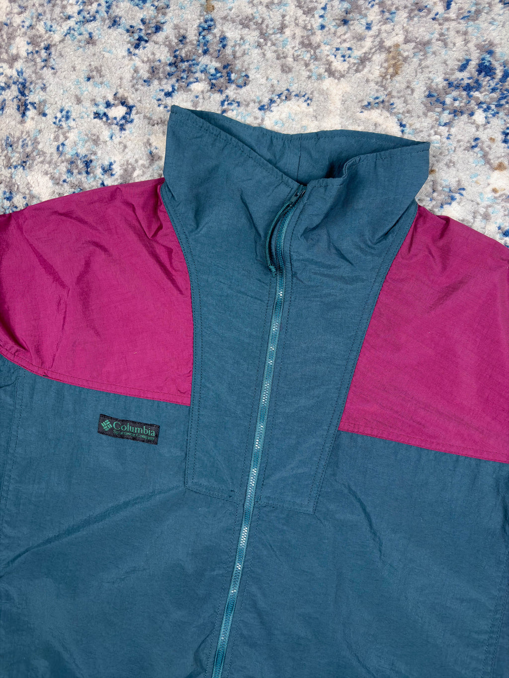 Vintage 90s Womens Columbia Full Zip Windbreaker Jacket Size XL