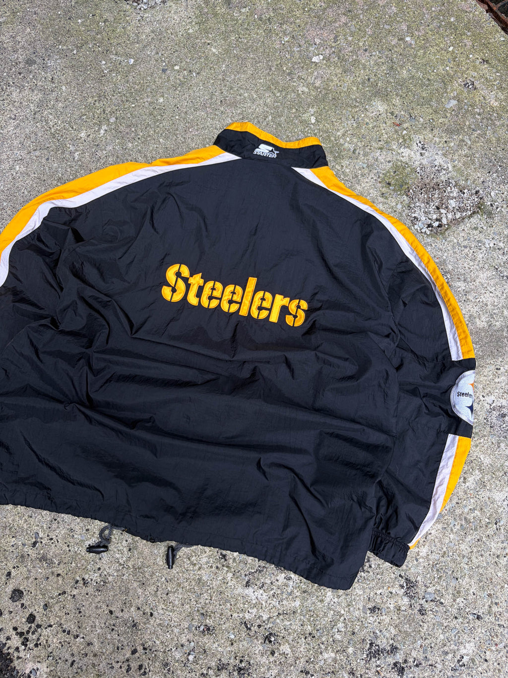 Vintage 90s Pittsburgh Steelers NFL Embroidered Starter Windbreaker Jacket Size XL