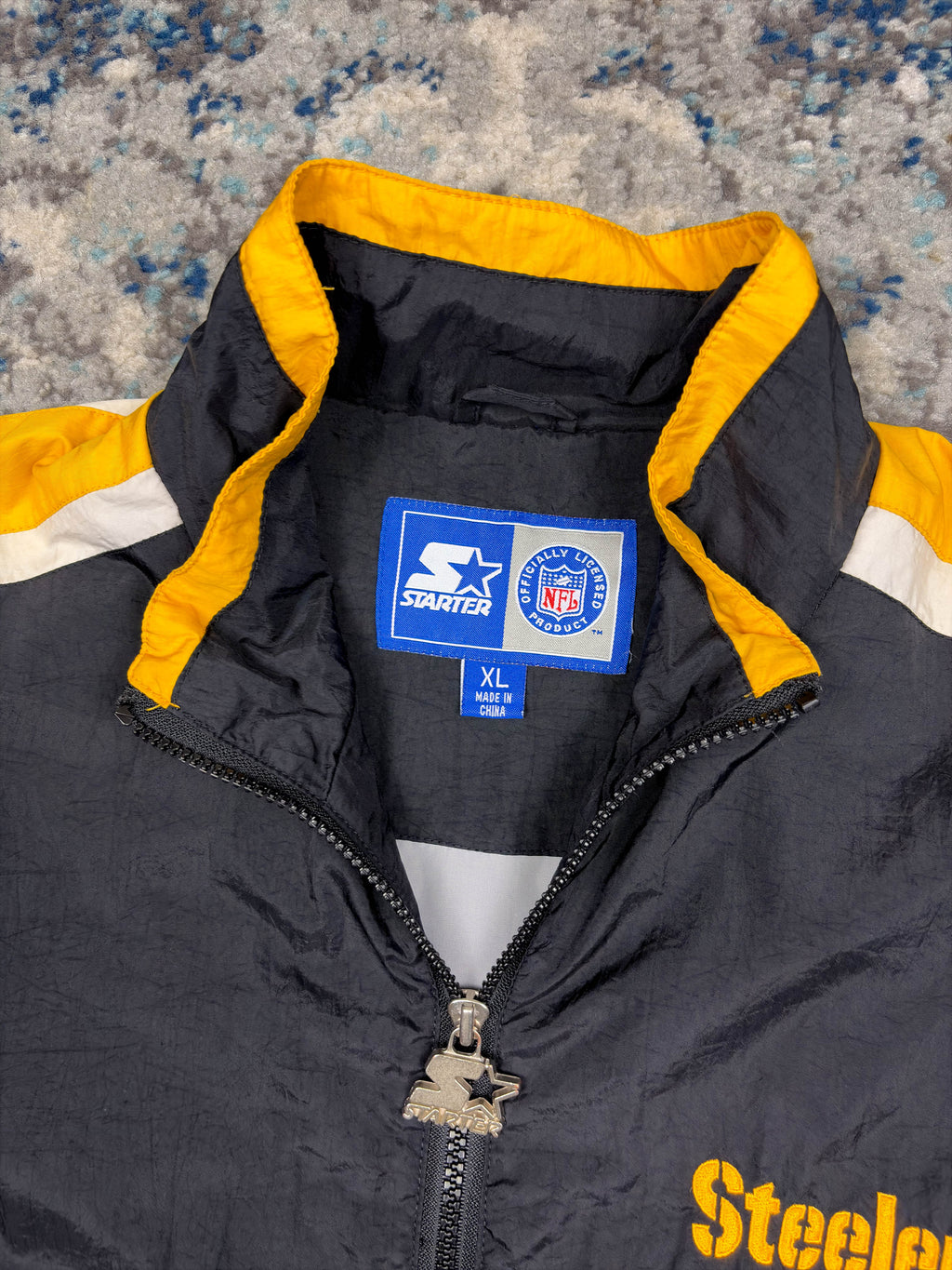 Vintage 90s Pittsburgh Steelers NFL Embroidered Starter Windbreaker Jacket Size XL