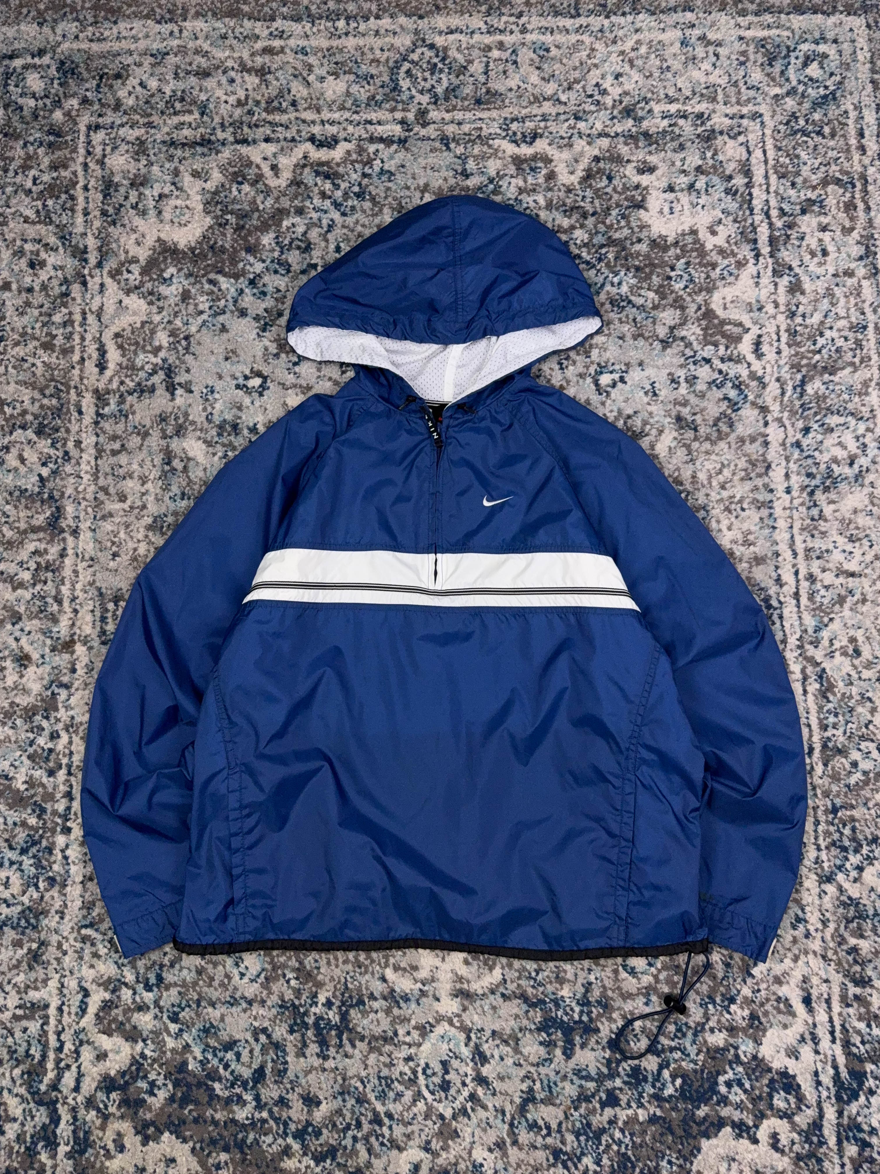 Vintage Nike Embroidered Mini Swoosh Anorak Jacket Size YOUTH Large