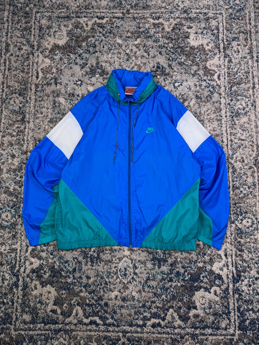 Vintage 90s Nike Embroidered Swoosh Spellout Windbreaker Jacket Size Large