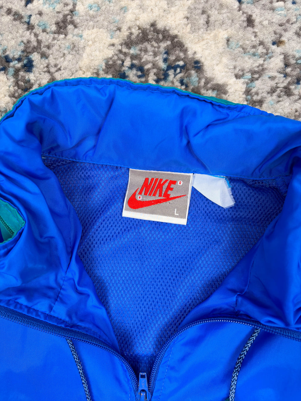 Vintage 90s Nike Embroidered Swoosh Spellout Windbreaker Jacket Size Large
