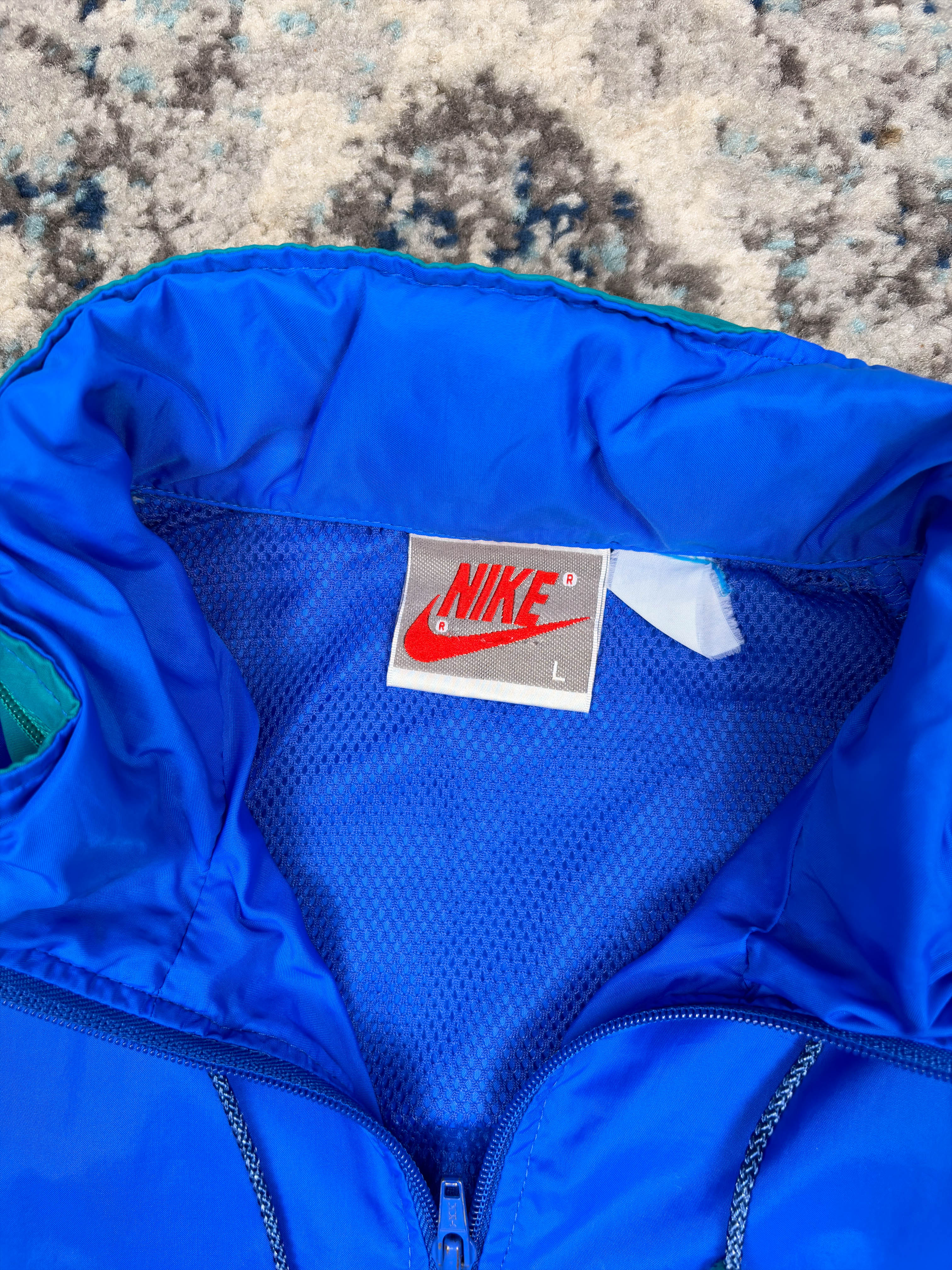 Vintage 90s Nike Embroidered Swoosh Spellout Windbreaker Jacket Size Large