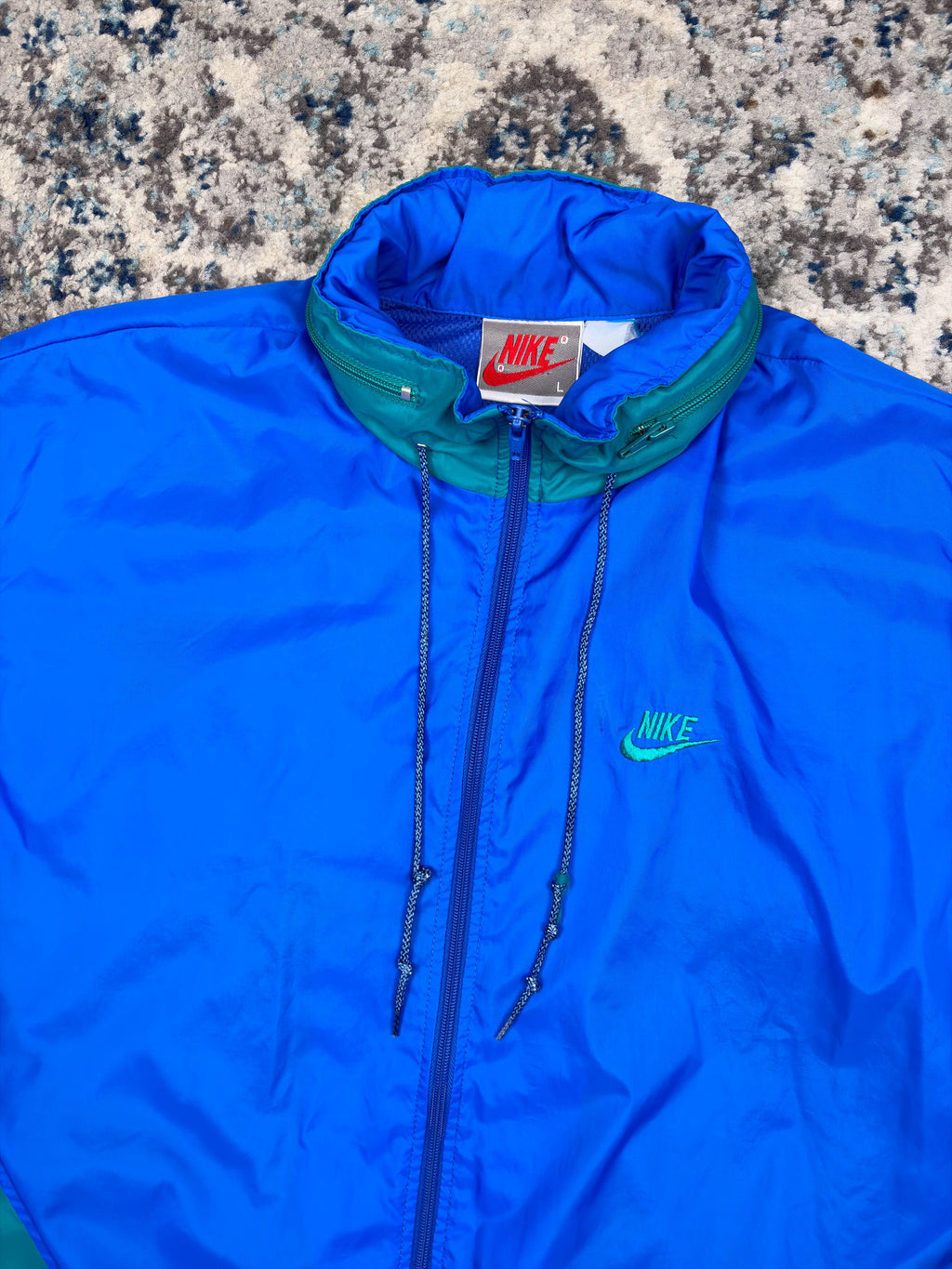 Vintage 90s Nike Embroidered Swoosh Spellout Windbreaker Jacket Size Large
