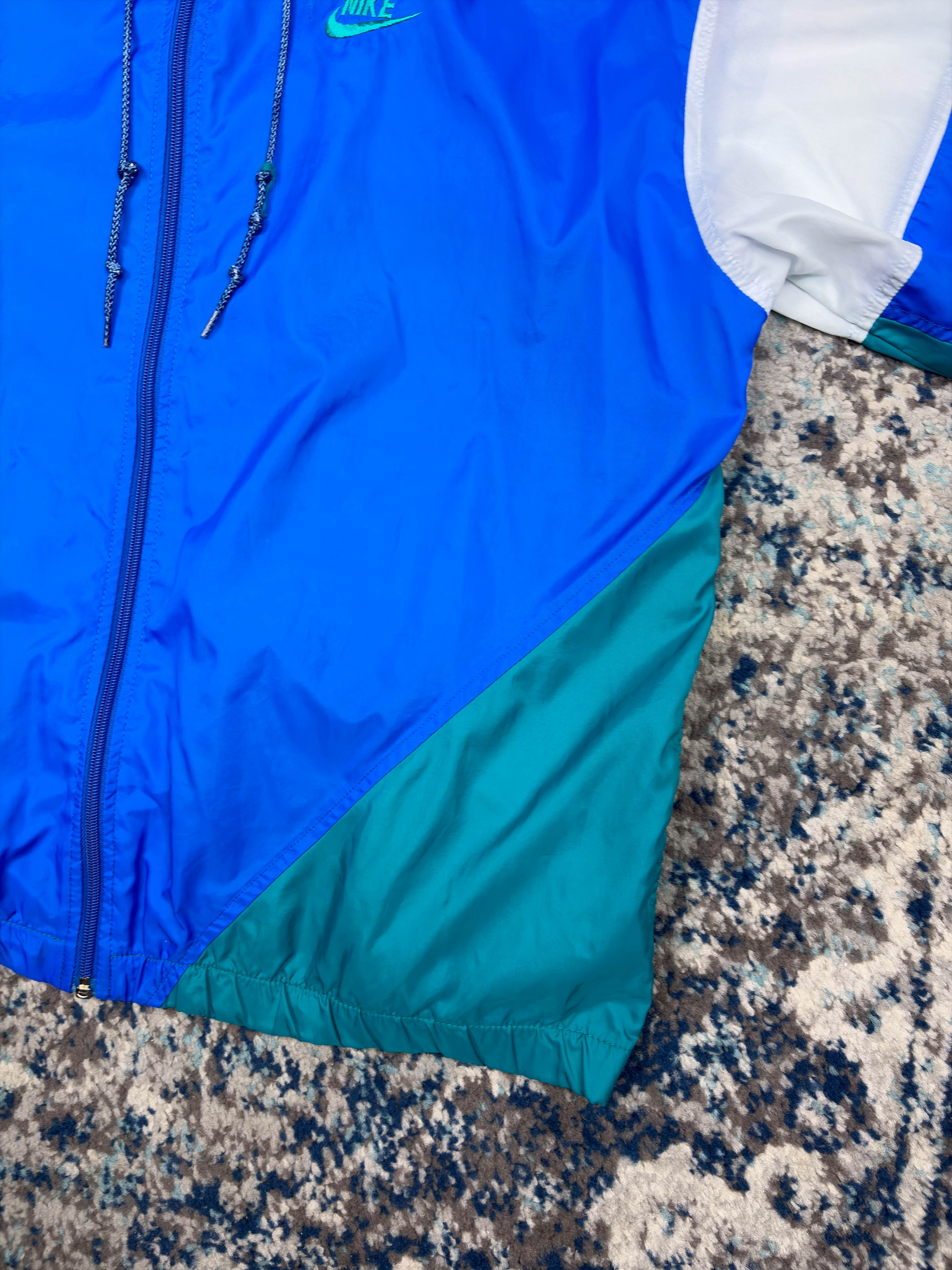 Vintage 90s Nike Embroidered Swoosh Spellout Windbreaker Jacket Size Large