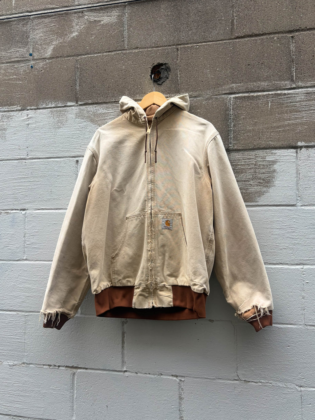 Vintage Carhartt Thermal Lined Workwear Hooded Active Jacket Size LT