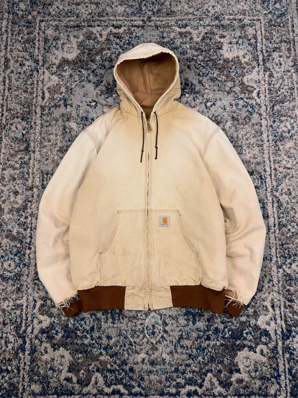 Vintage Carhartt Thermal Lined Workwear Hooded Active Jacket Size LT