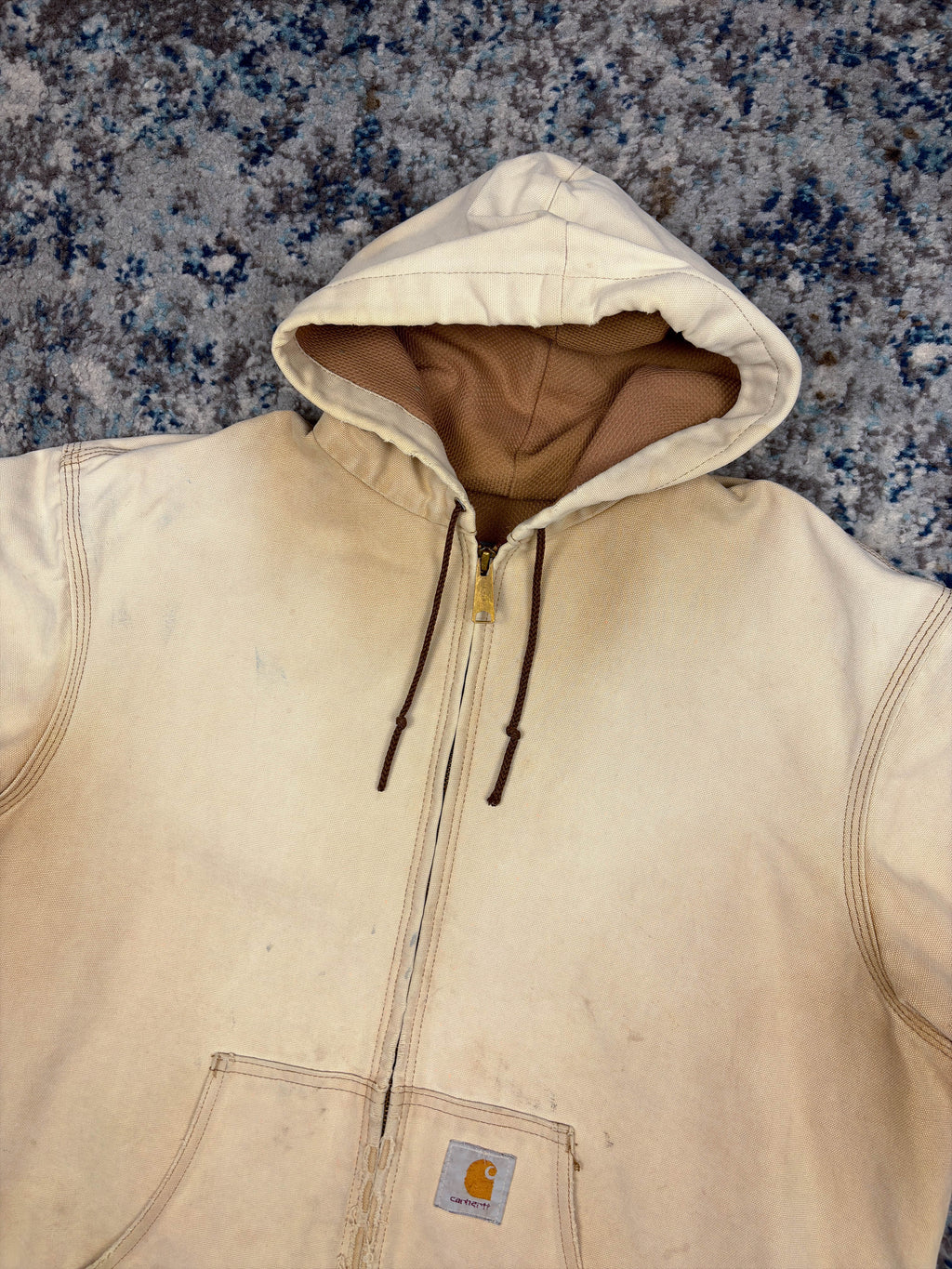 Vintage Carhartt Thermal Lined Workwear Hooded Active Jacket Size LT