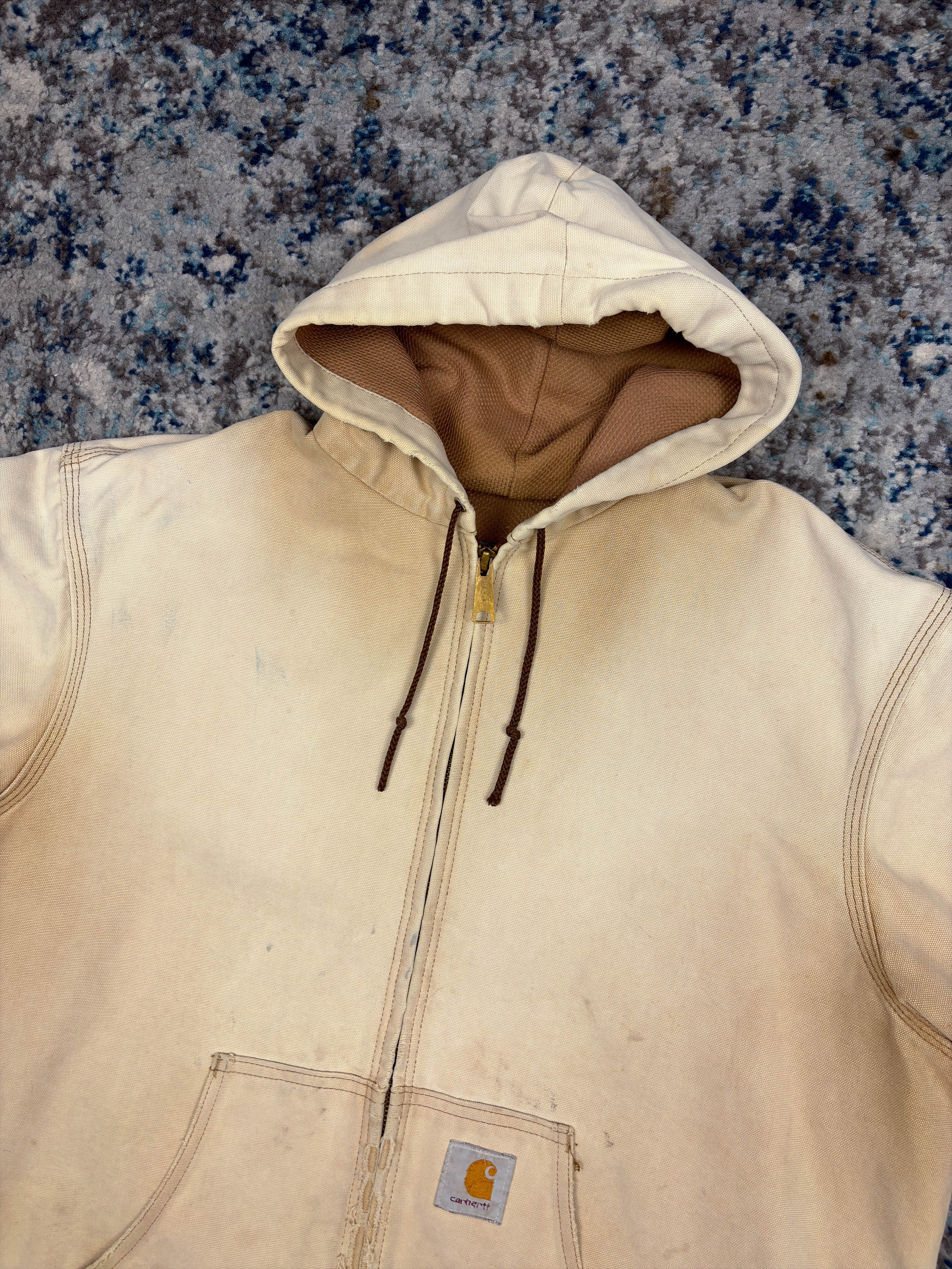 Vintage Carhartt Thermal Lined Workwear Hooded Active Jacket Size LT