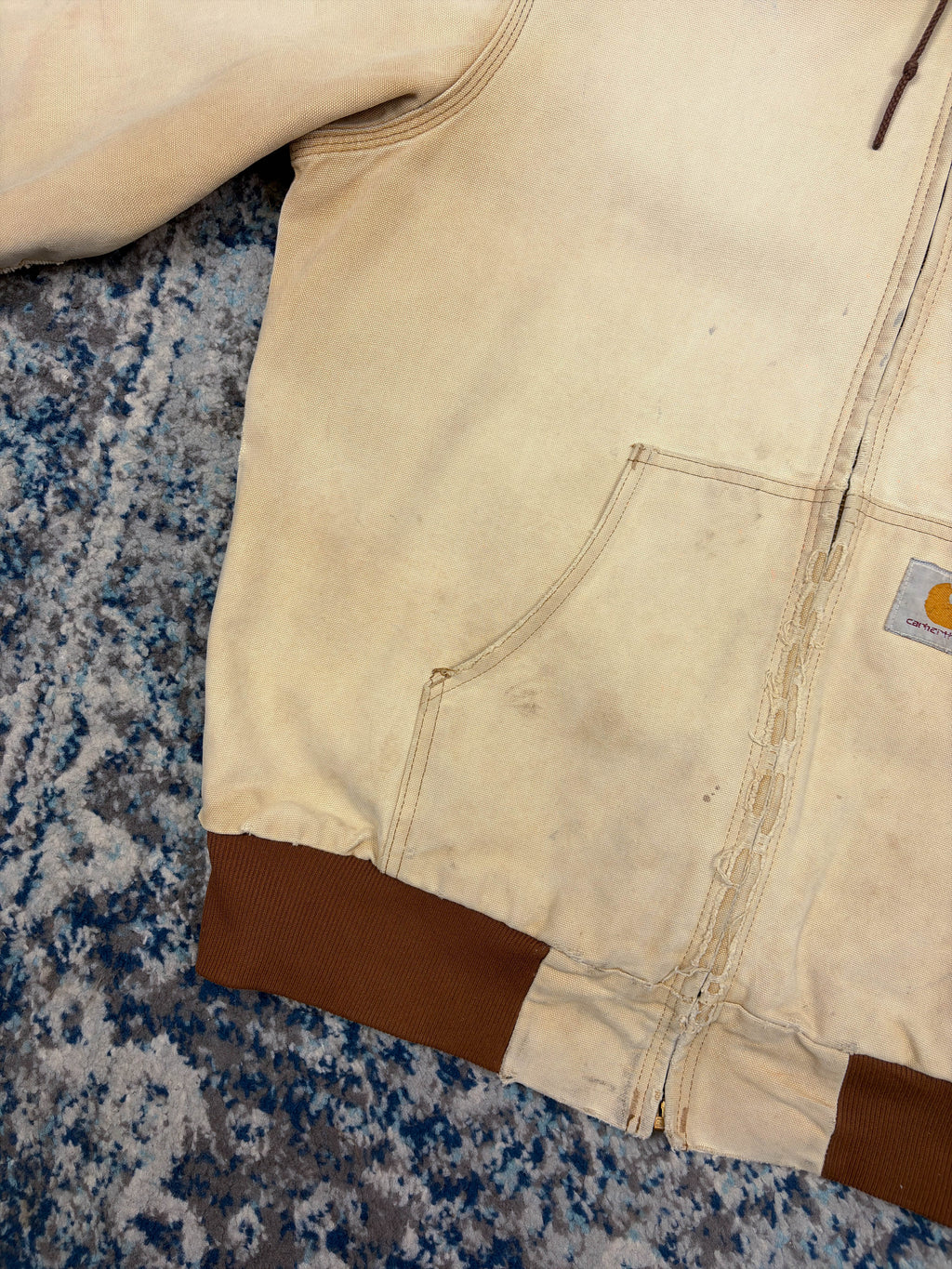 Vintage Carhartt Thermal Lined Workwear Hooded Active Jacket Size LT