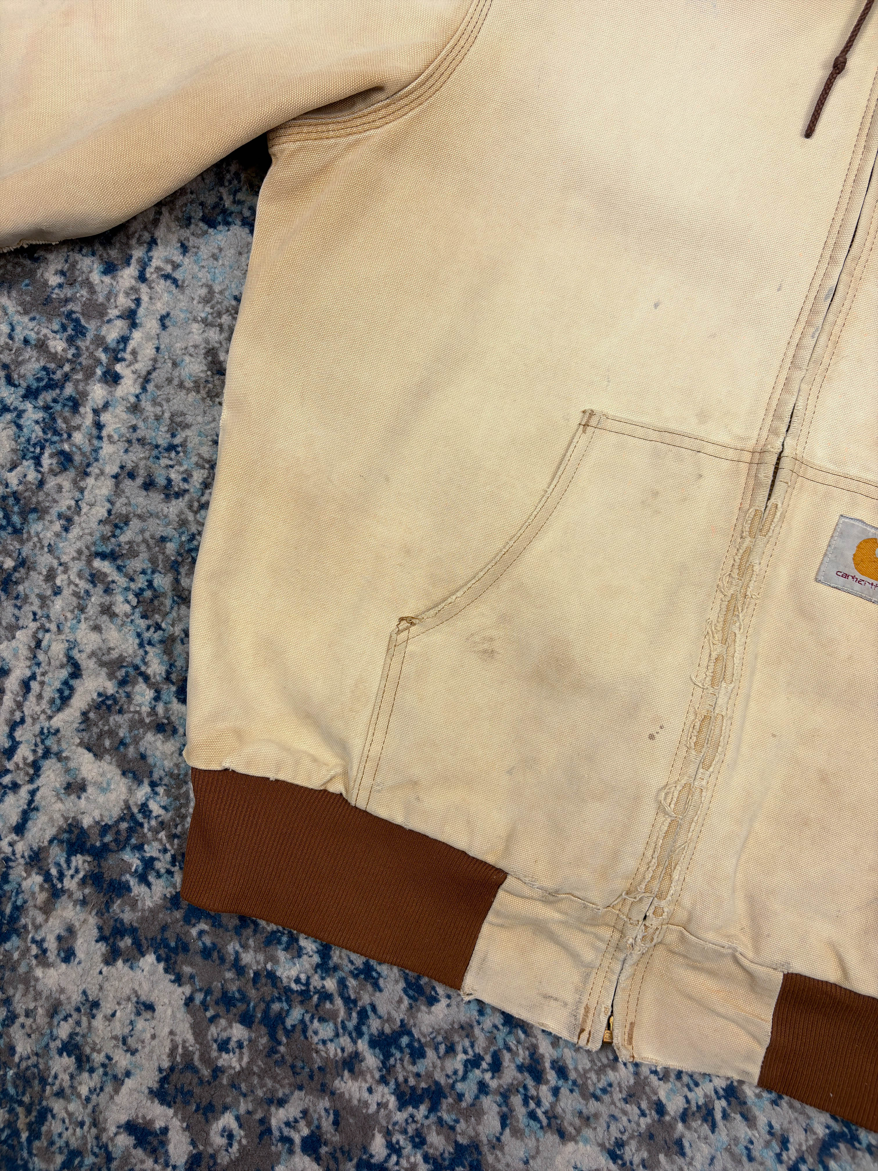 Vintage Carhartt Thermal Lined Workwear Hooded Active Jacket Size LT