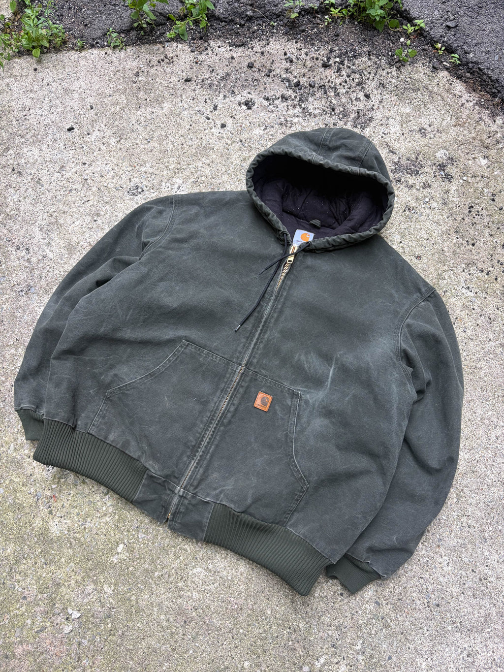 Vintage Carhartt Insulated Workwear Hooded Active Jacket J130 MOS Size 2XL