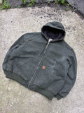 Vintage Carhartt Insulated Workwear Hooded Active Jacket J130 MOS Size 2XL