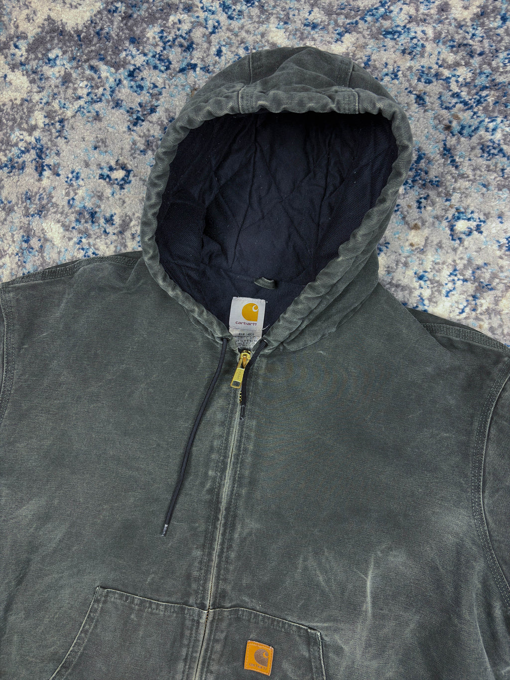 Vintage Carhartt Insulated Workwear Hooded Active Jacket J130 MOS Size 2XL