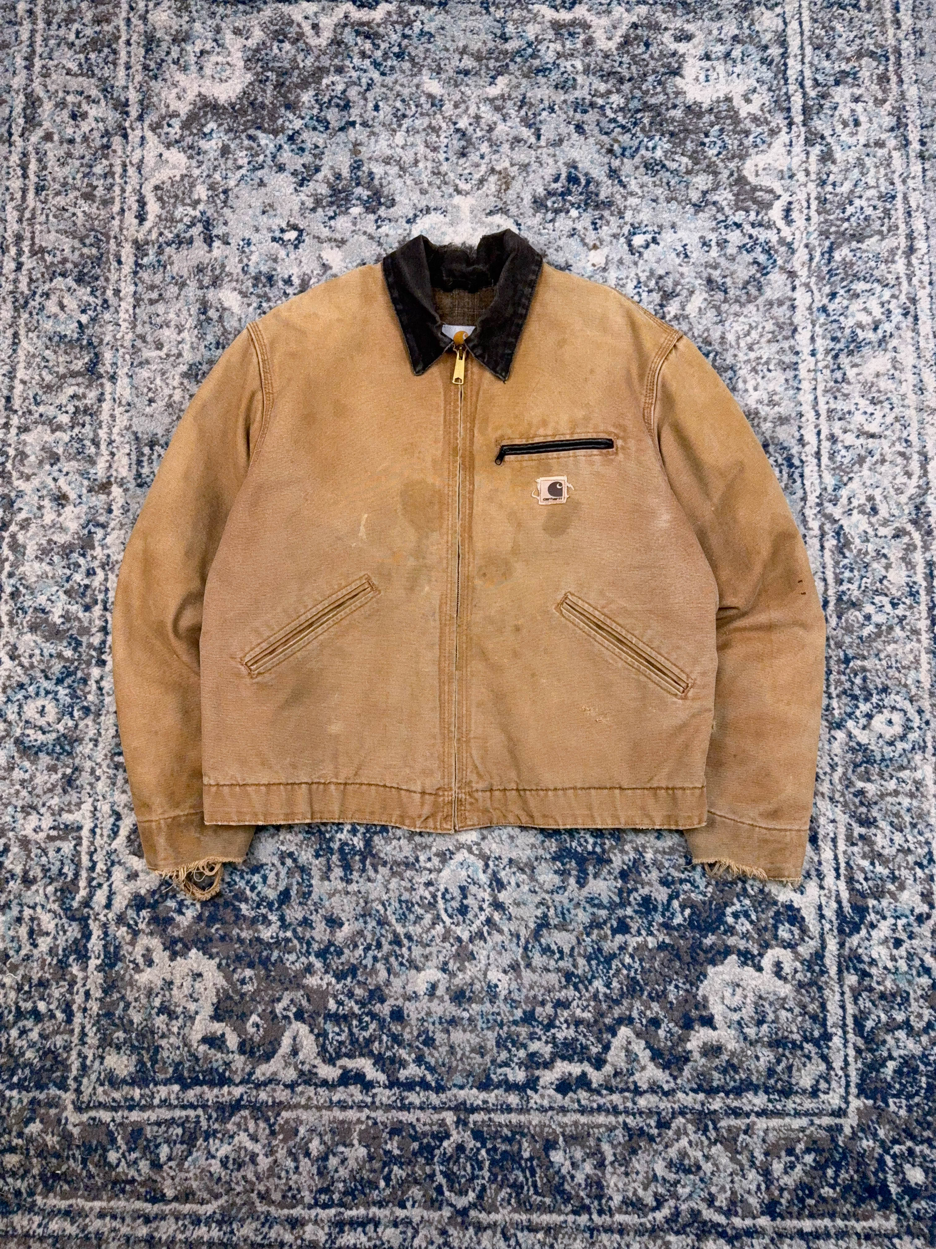 Vintage Carhartt Blanket Lined Detroit Workwear Jacket J97 BRN Size Large