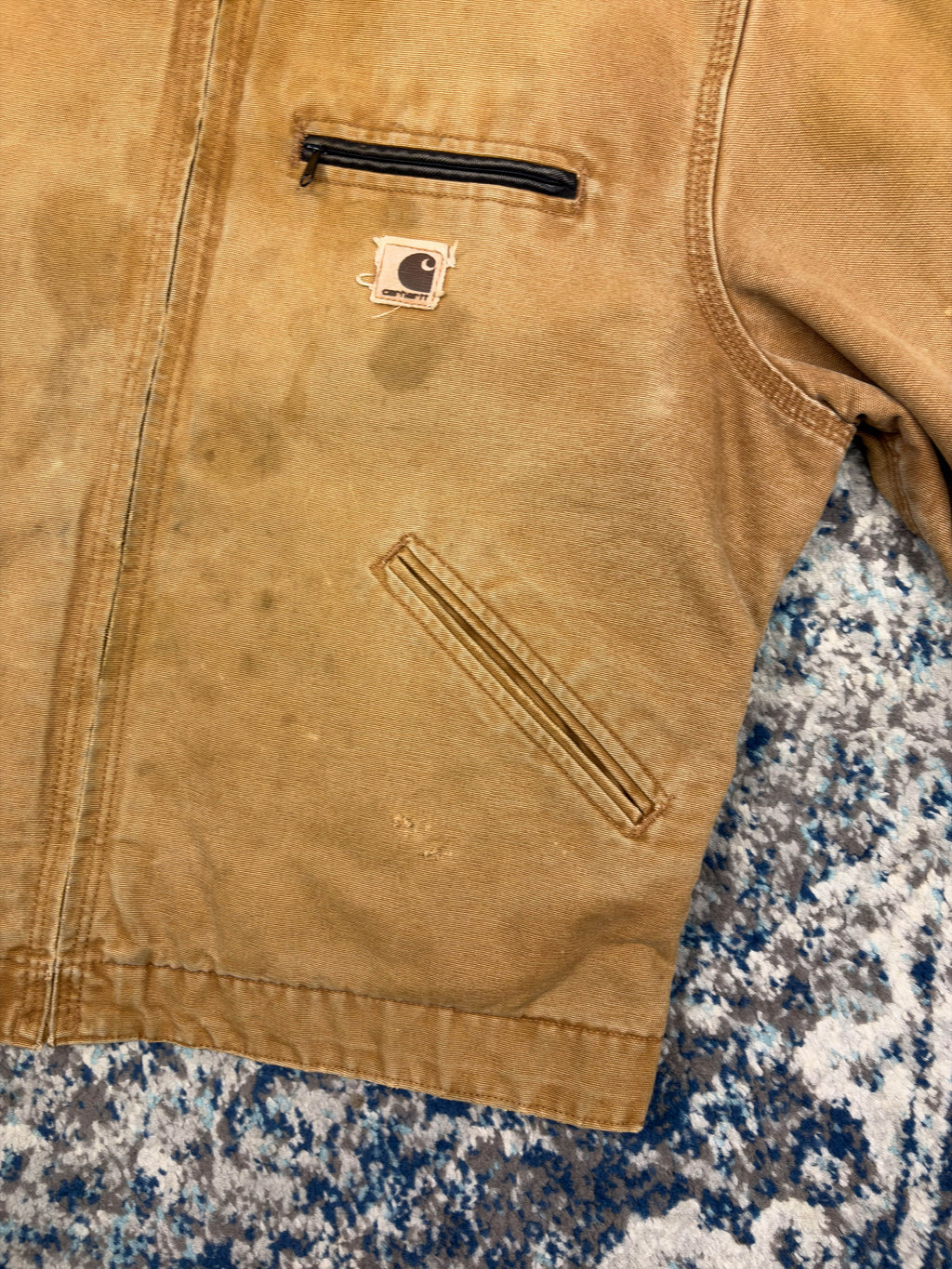 Vintage Carhartt Blanket Lined Detroit Workwear Jacket J97 BRN Size Large