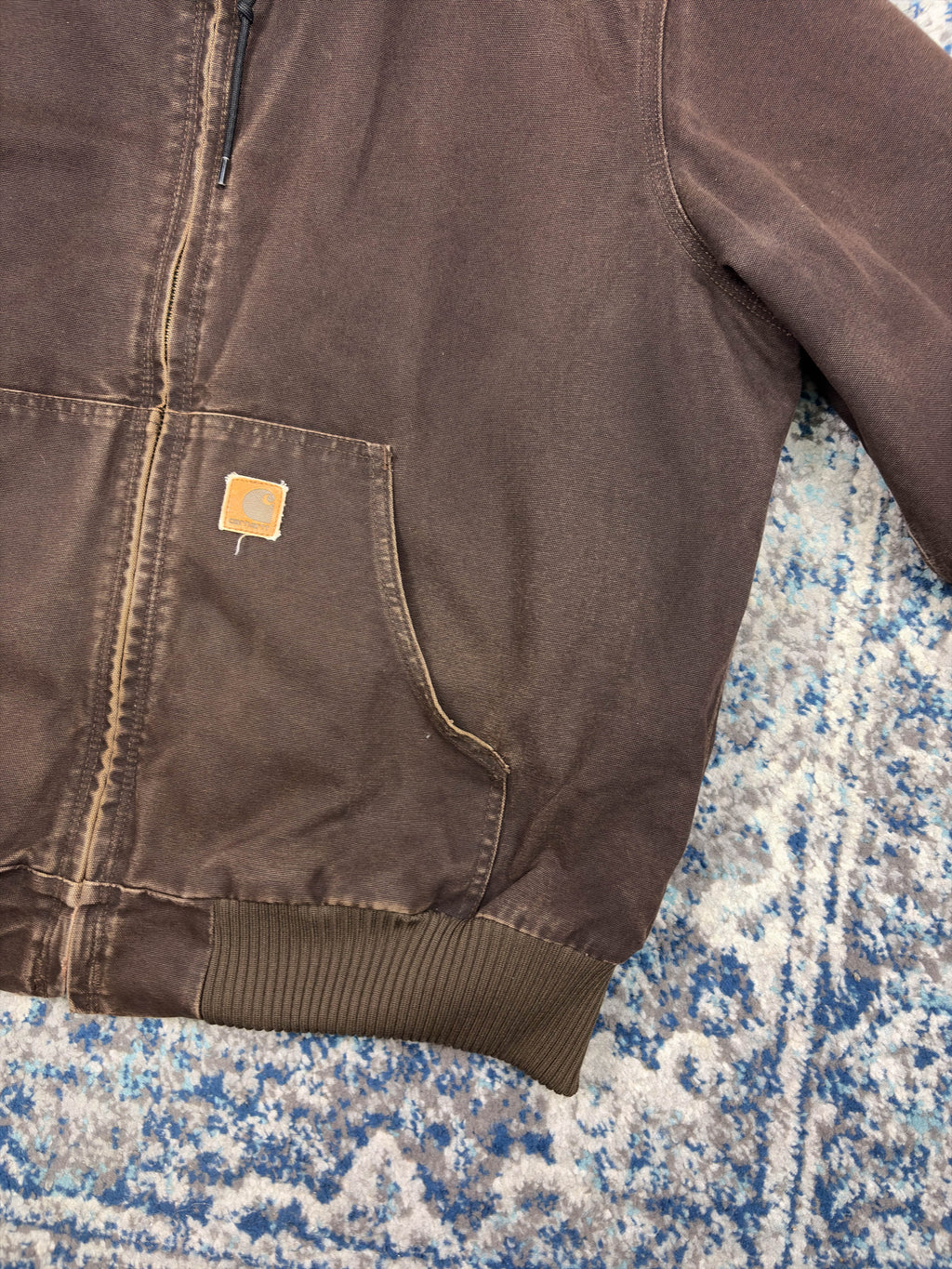 Vintage Carhartt Insulated Workwear Hooded Active Jacket J130 DKB Size XL