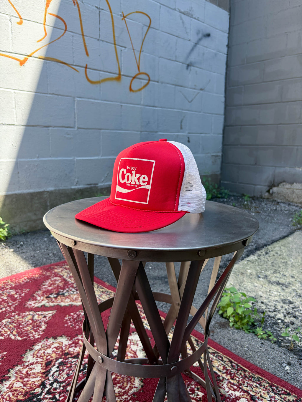 Vintage 80s/90s Coca Cola Enjoy Coke Promo Trucker Snapback Hat OSFA