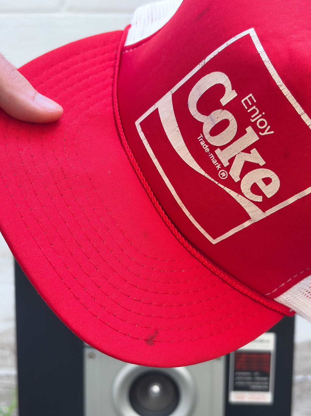 Vintage 80s/90s Coca Cola Enjoy Coke Promo Trucker Snapback Hat OSFA