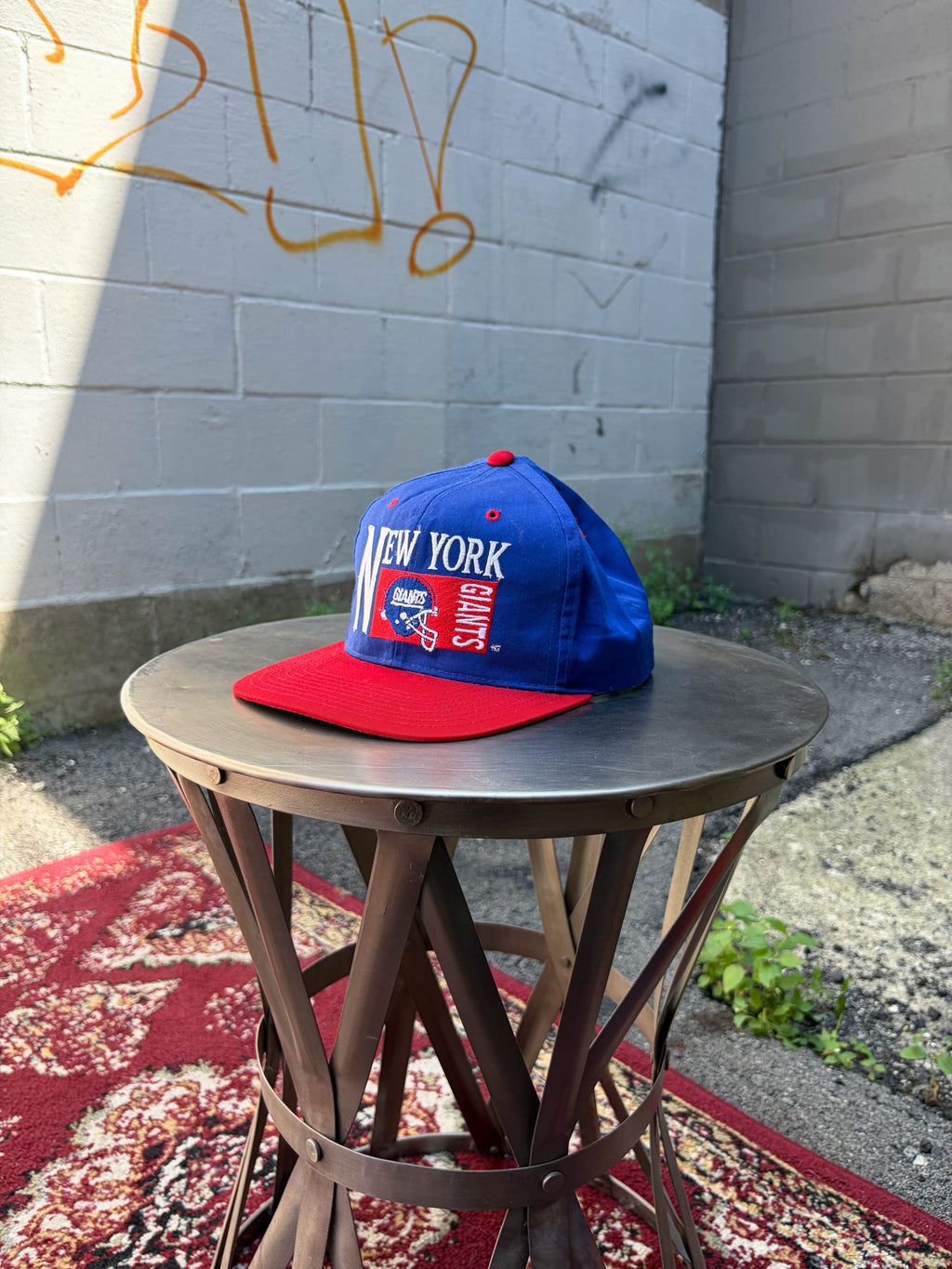 Vintage New York Giants NFL Embroidered Spellout Snapback Hat OSFA