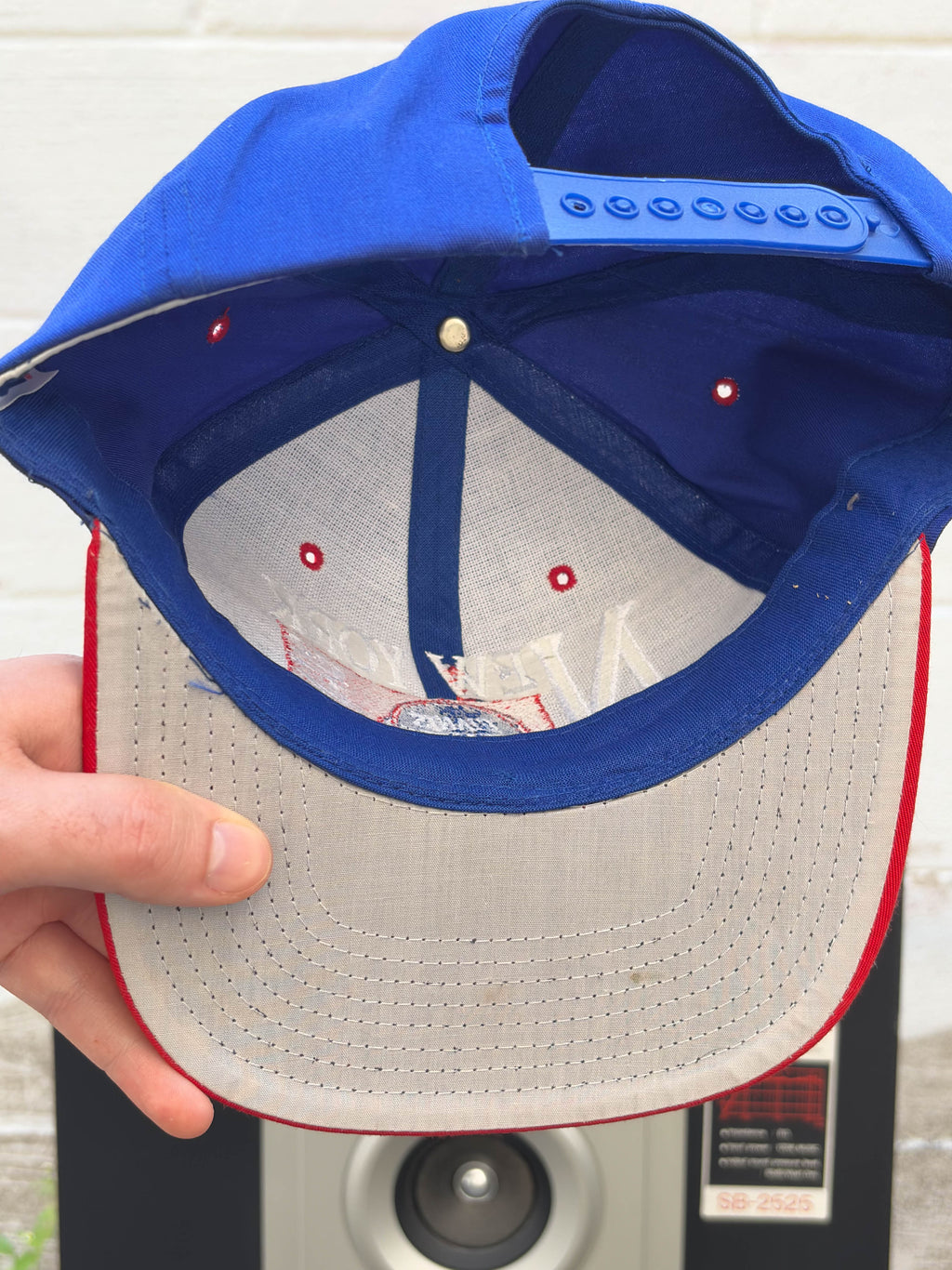 Vintage New York Giants NFL Embroidered Spellout Snapback Hat OSFA