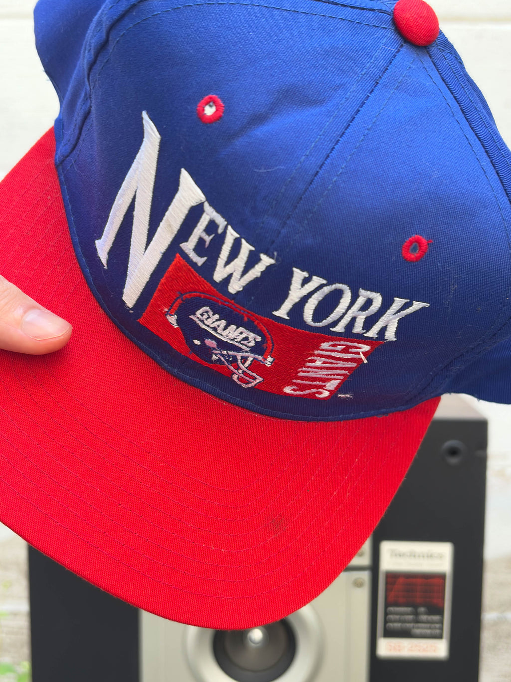 Vintage New York Giants NFL Embroidered Spellout Snapback Hat OSFA