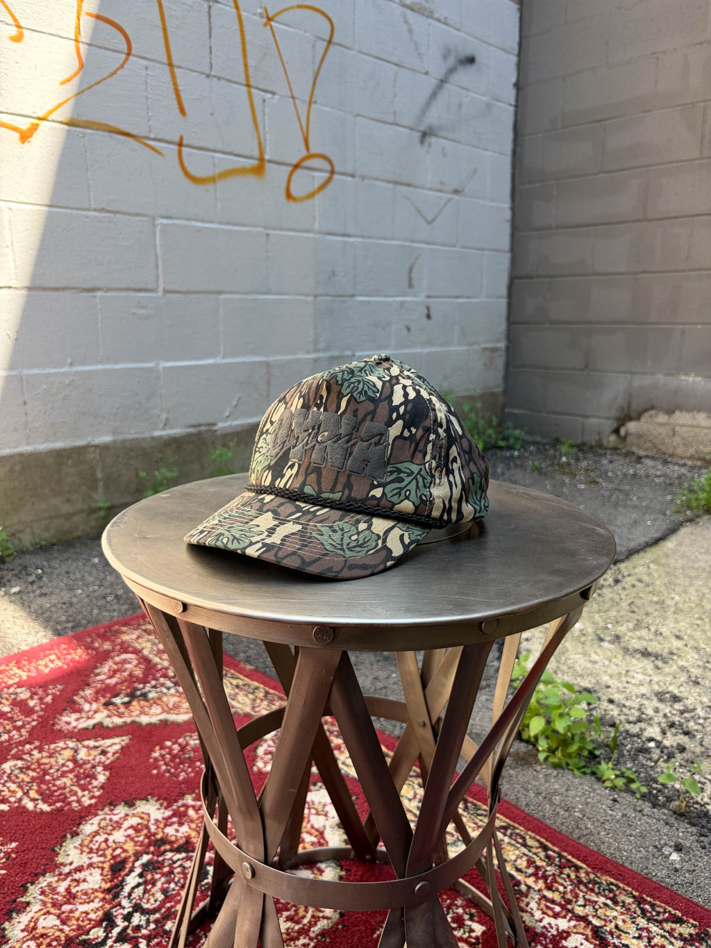 Vintage Dyna Systems Spellout Logo Camo Snapback Hat OSFA