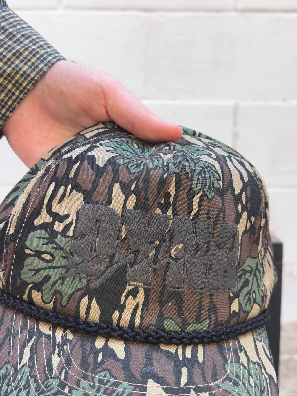 Vintage Dyna Systems Spellout Logo Camo Snapback Hat OSFA