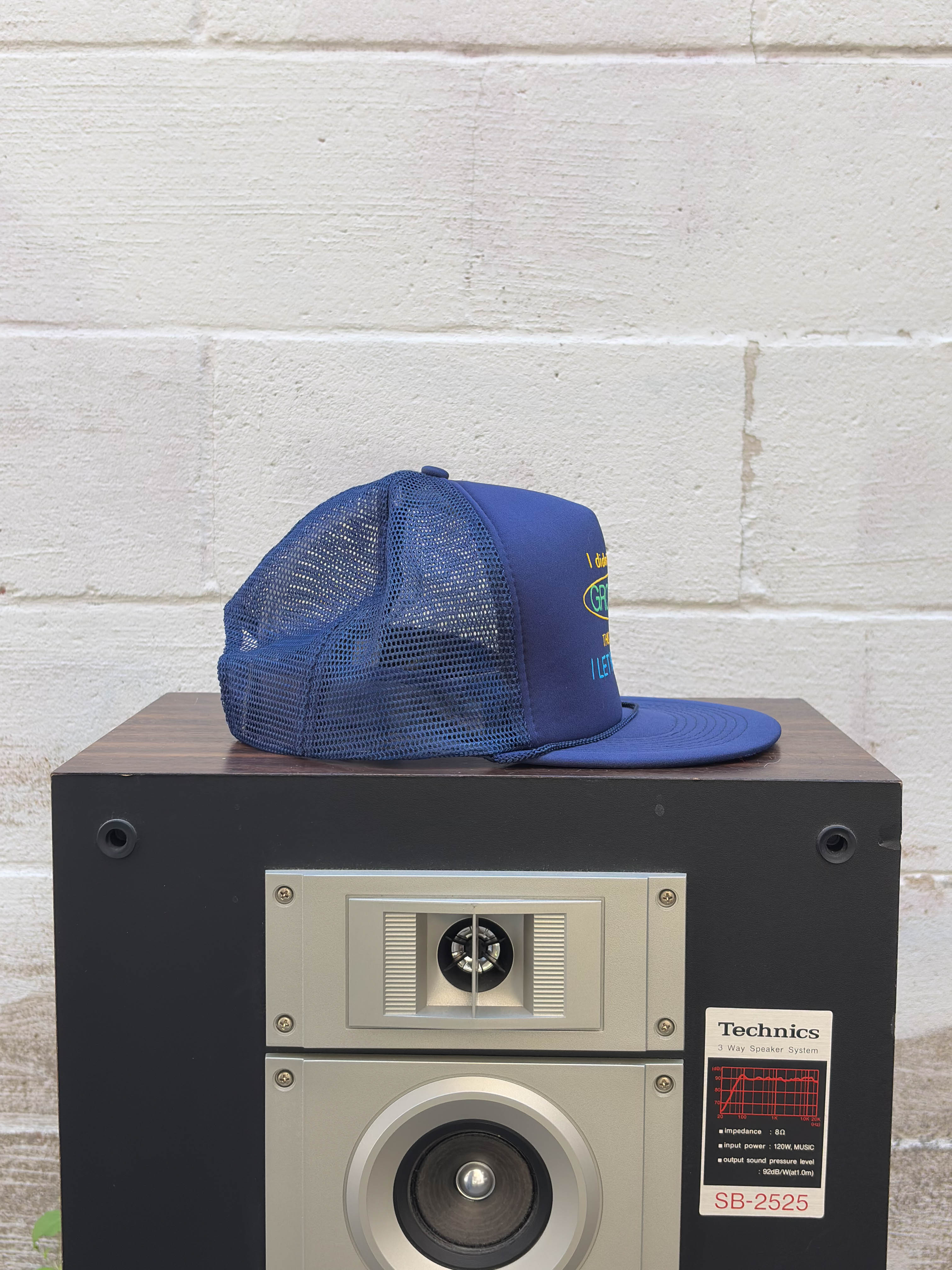 Vintage I Didn't Wake Up Grouchy Slogan Trucker Snapback Hat OSFA