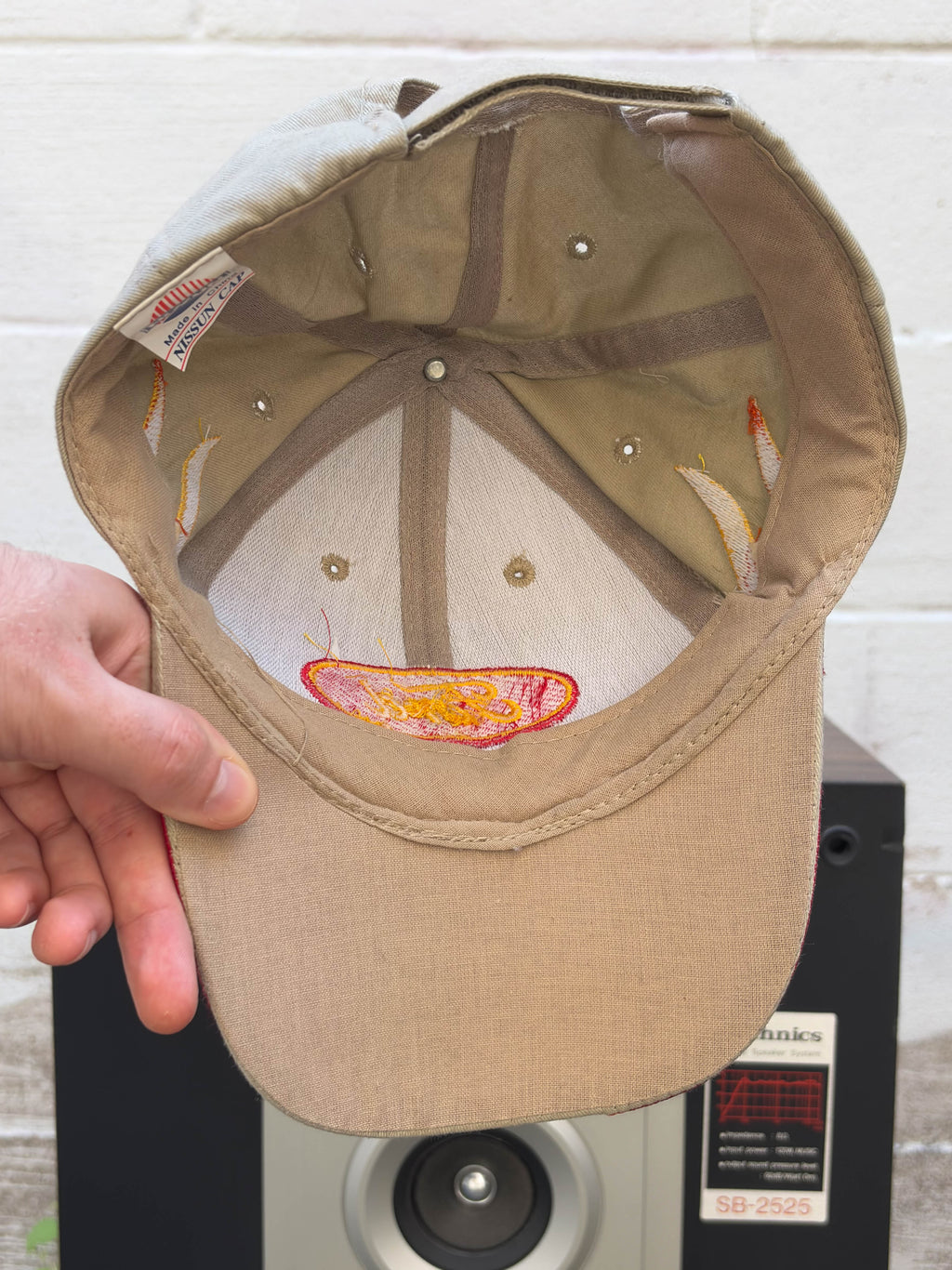 Vintage Ford Embroidered Logo Flame Strapback Hat OSFA