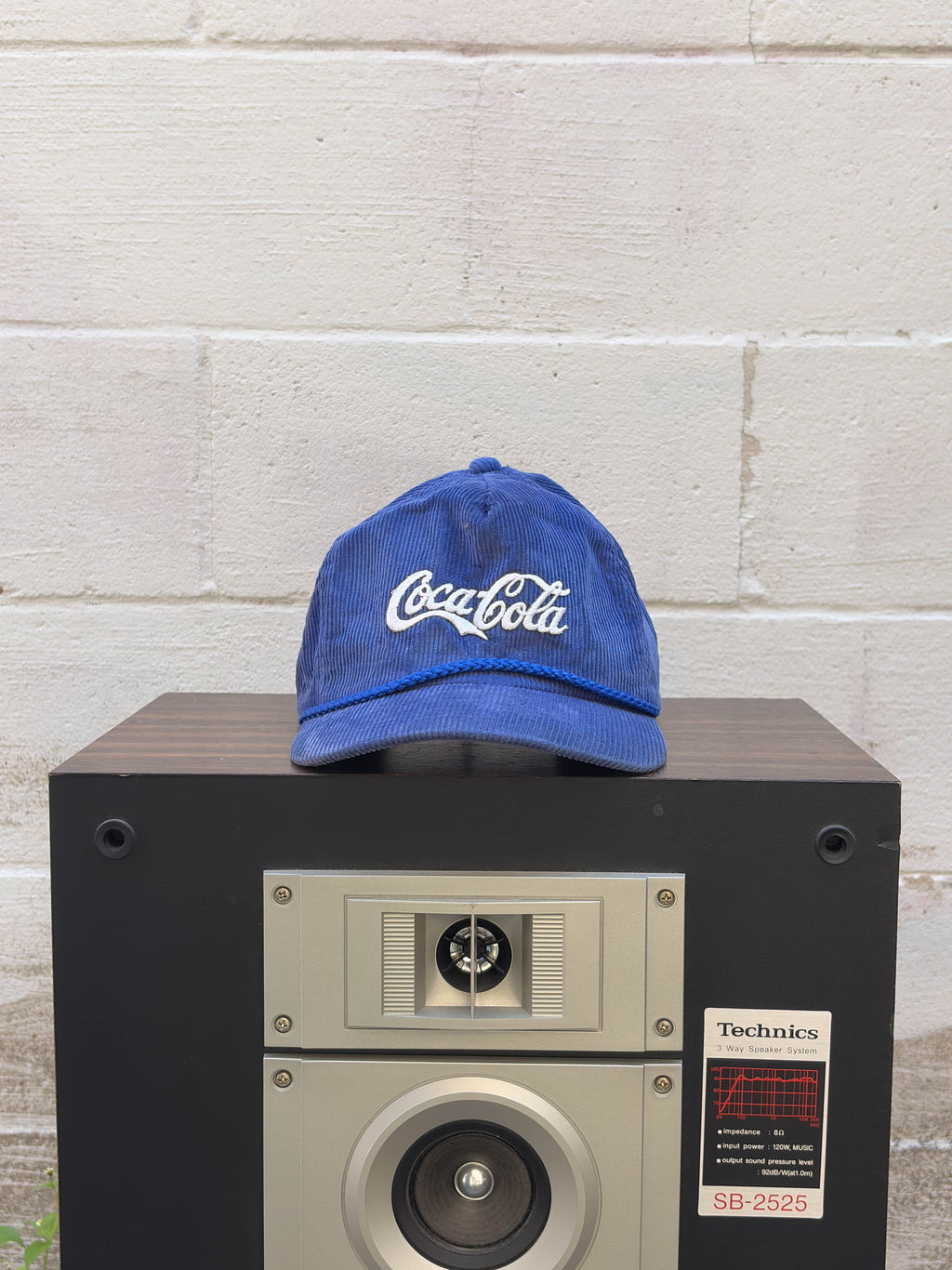 Vintage 90s Coca Cola Embroidered Logo Corduroy Strapback Hat OSFA