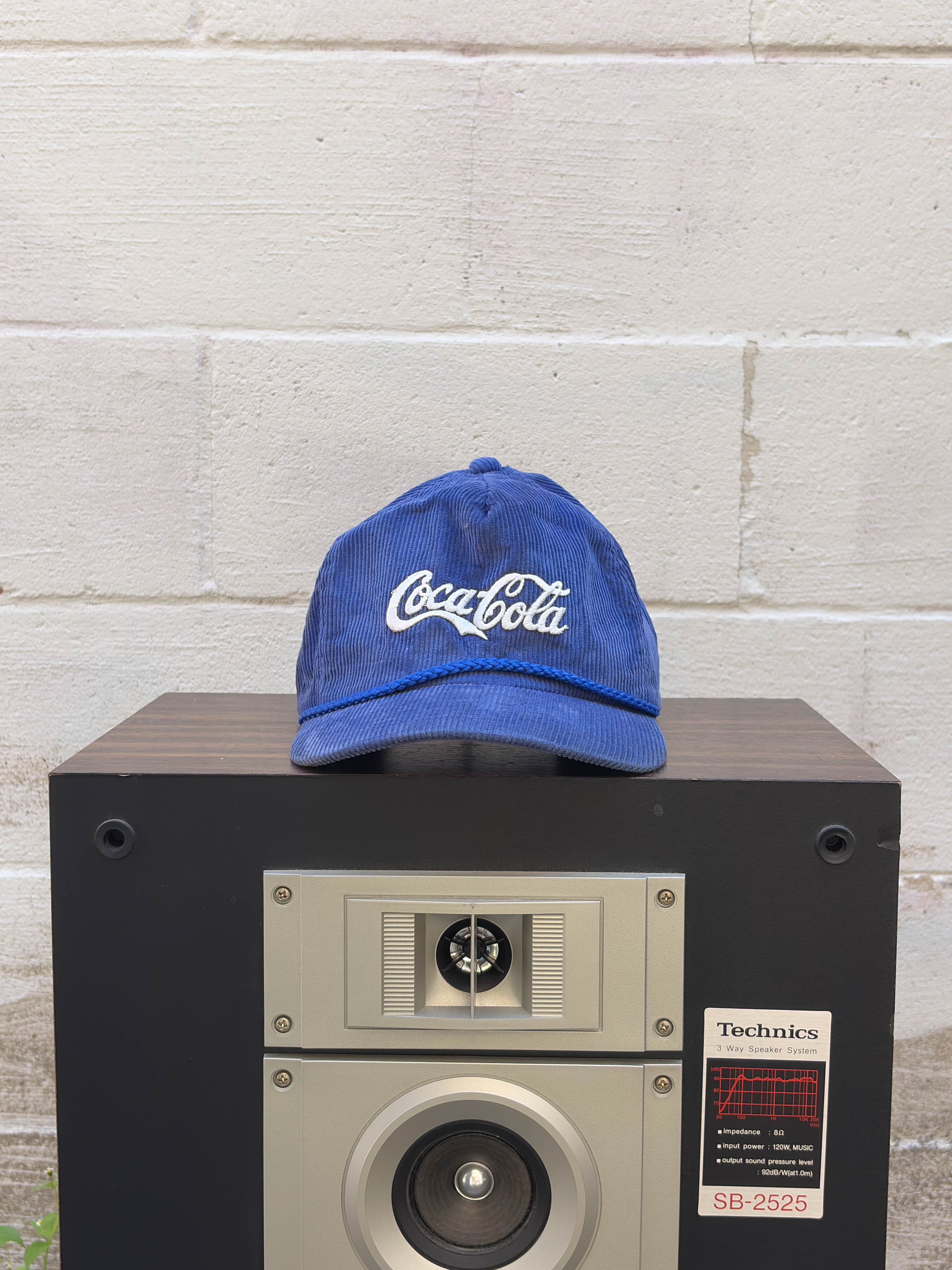 Vintage 90s Coca Cola Embroidered Logo Corduroy Strapback Hat OSFA