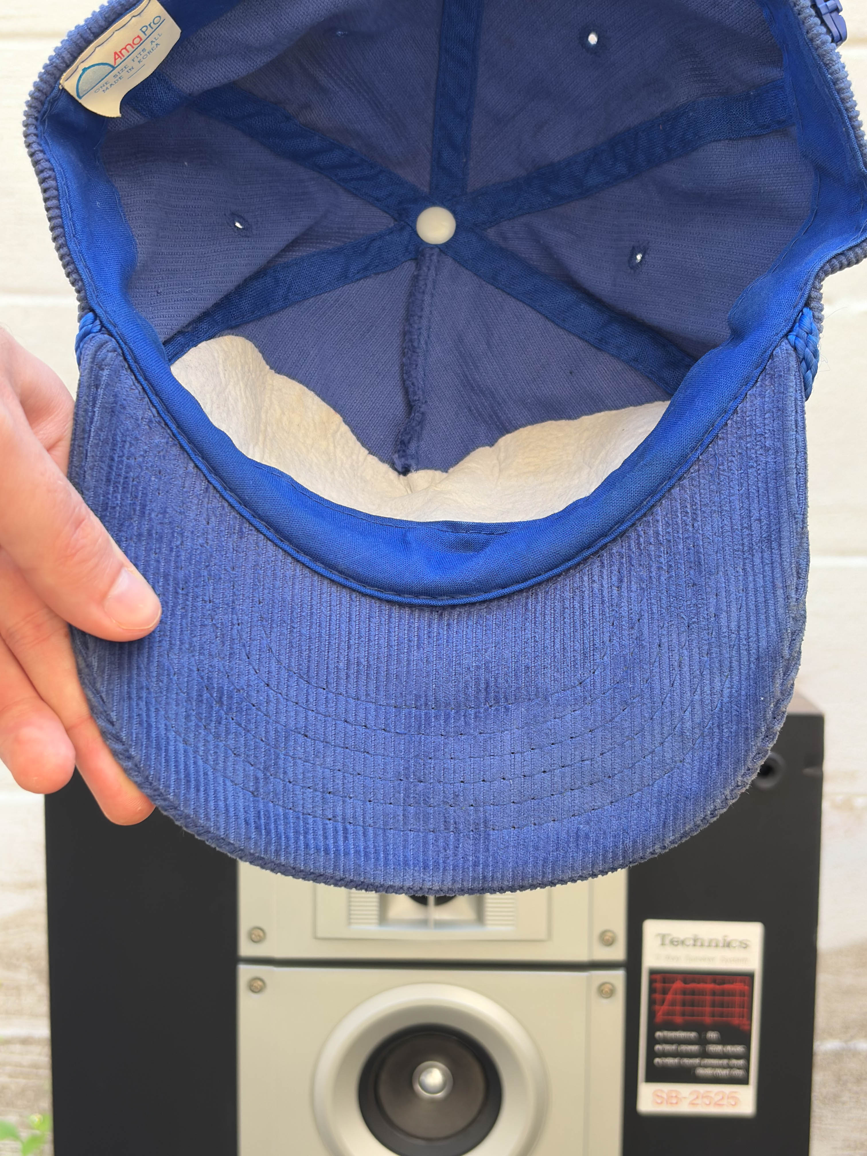 Vintage 90s Coca Cola Embroidered Logo Corduroy Strapback Hat OSFA