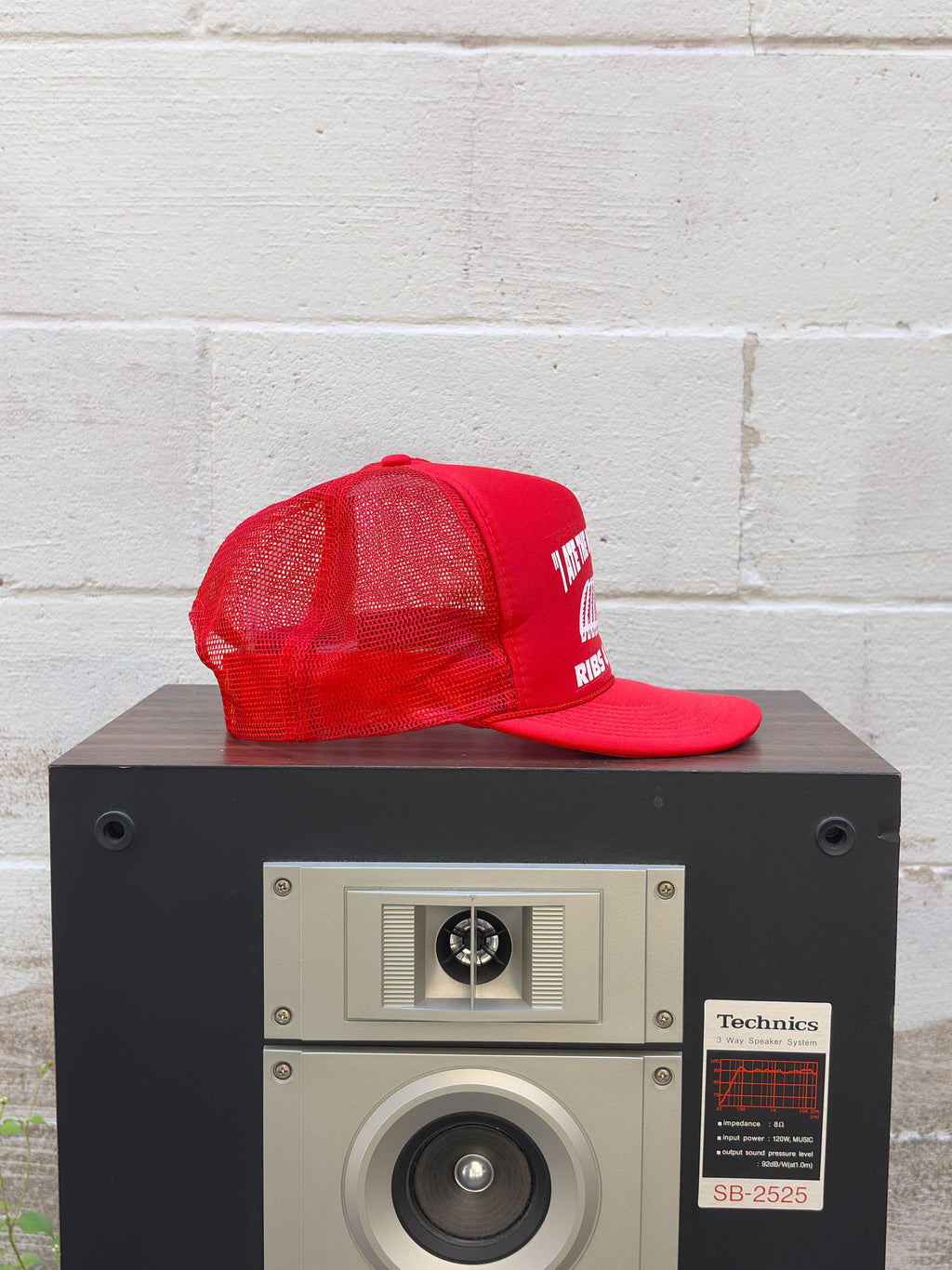 Vintage I Ate The Whole Rack Ribs & Bones Graphic Trucker Snapback Hat OSFA