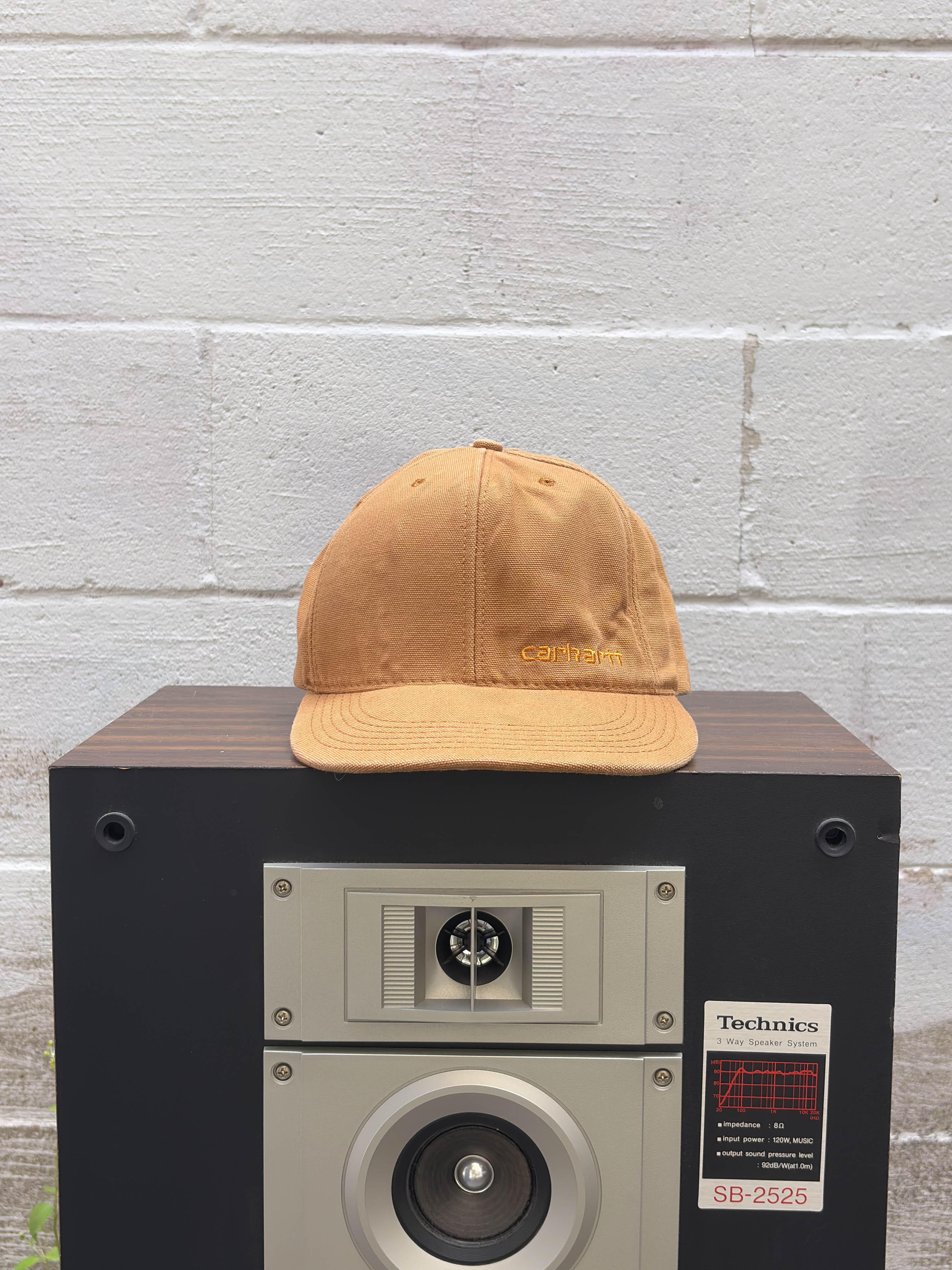 Vintage Carhartt Embroidered Logo Canvas Workwear Snapback Hat OSFA
