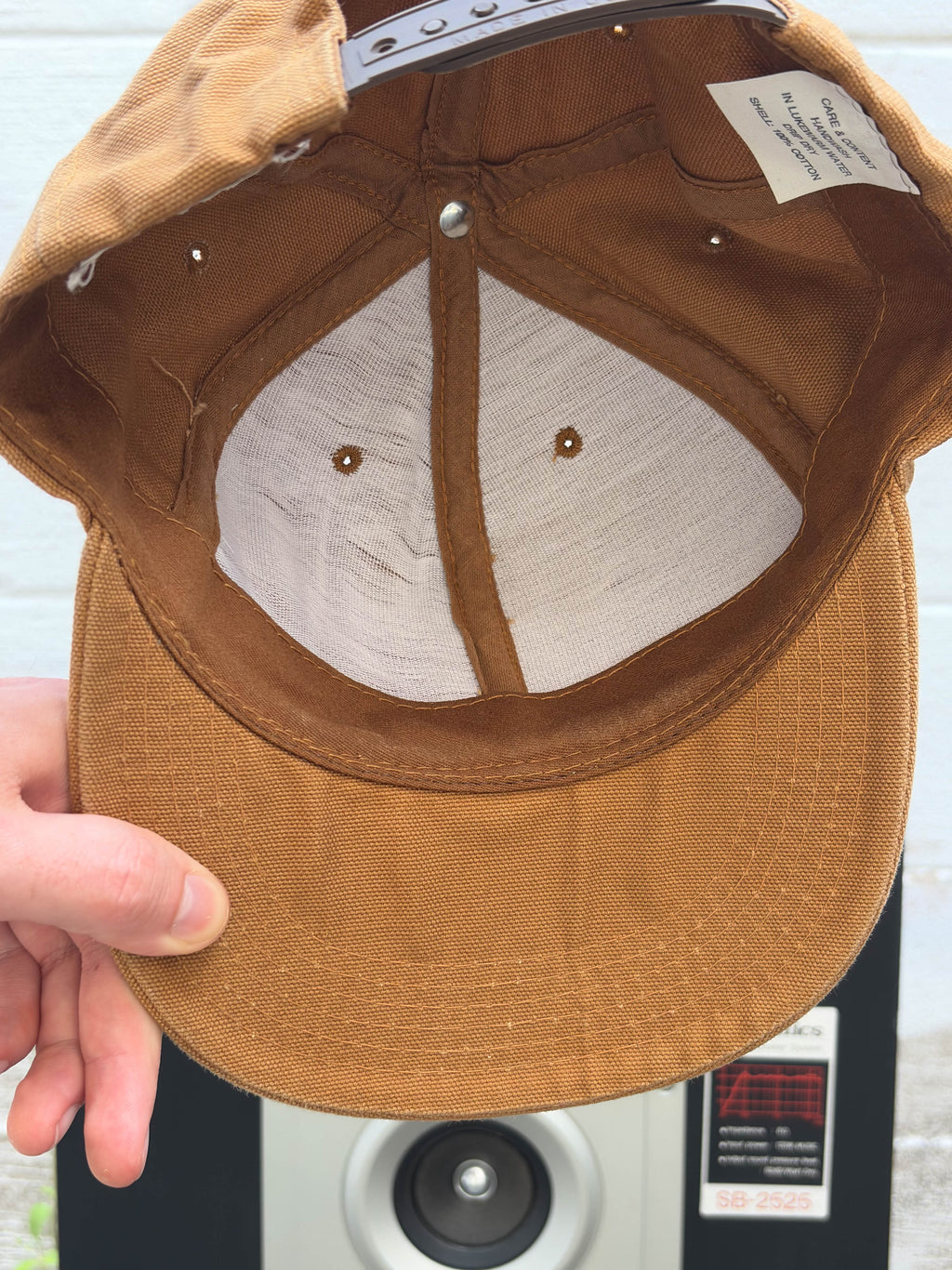 Vintage Carhartt Embroidered Logo Canvas Workwear Snapback Hat OSFA