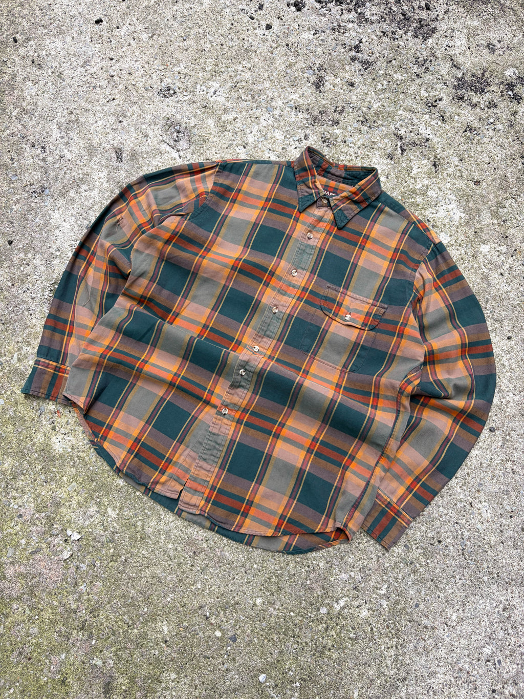 Vintage Chaps Ralph Lauren Plaid Single Pocket Button Up Shirt Size Large