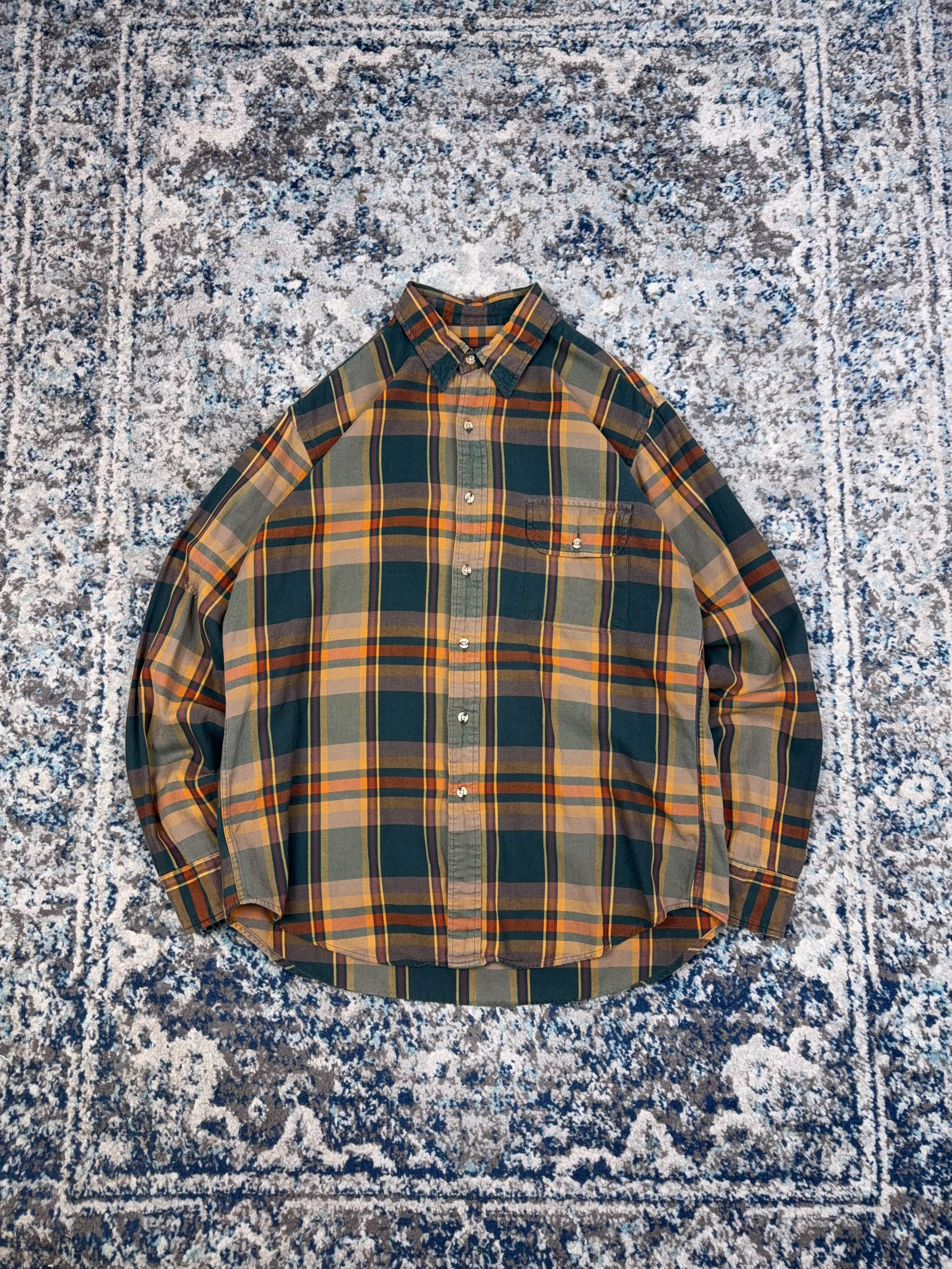Vintage Chaps Ralph Lauren Plaid Single Pocket Button Up Shirt Size Large