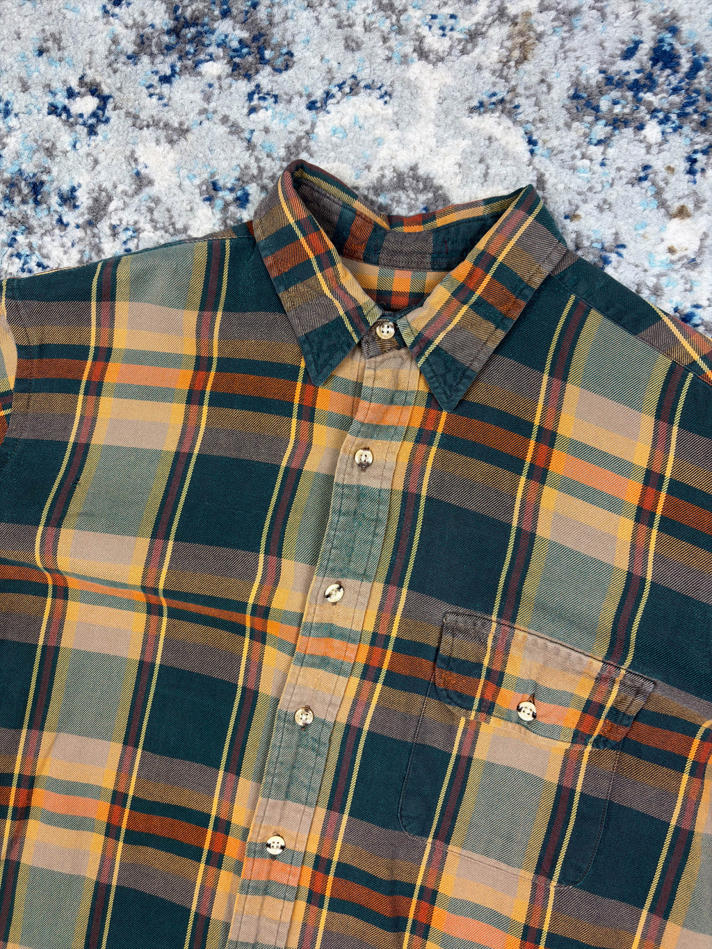 Vintage Chaps Ralph Lauren Plaid Single Pocket Button Up Shirt Size Large