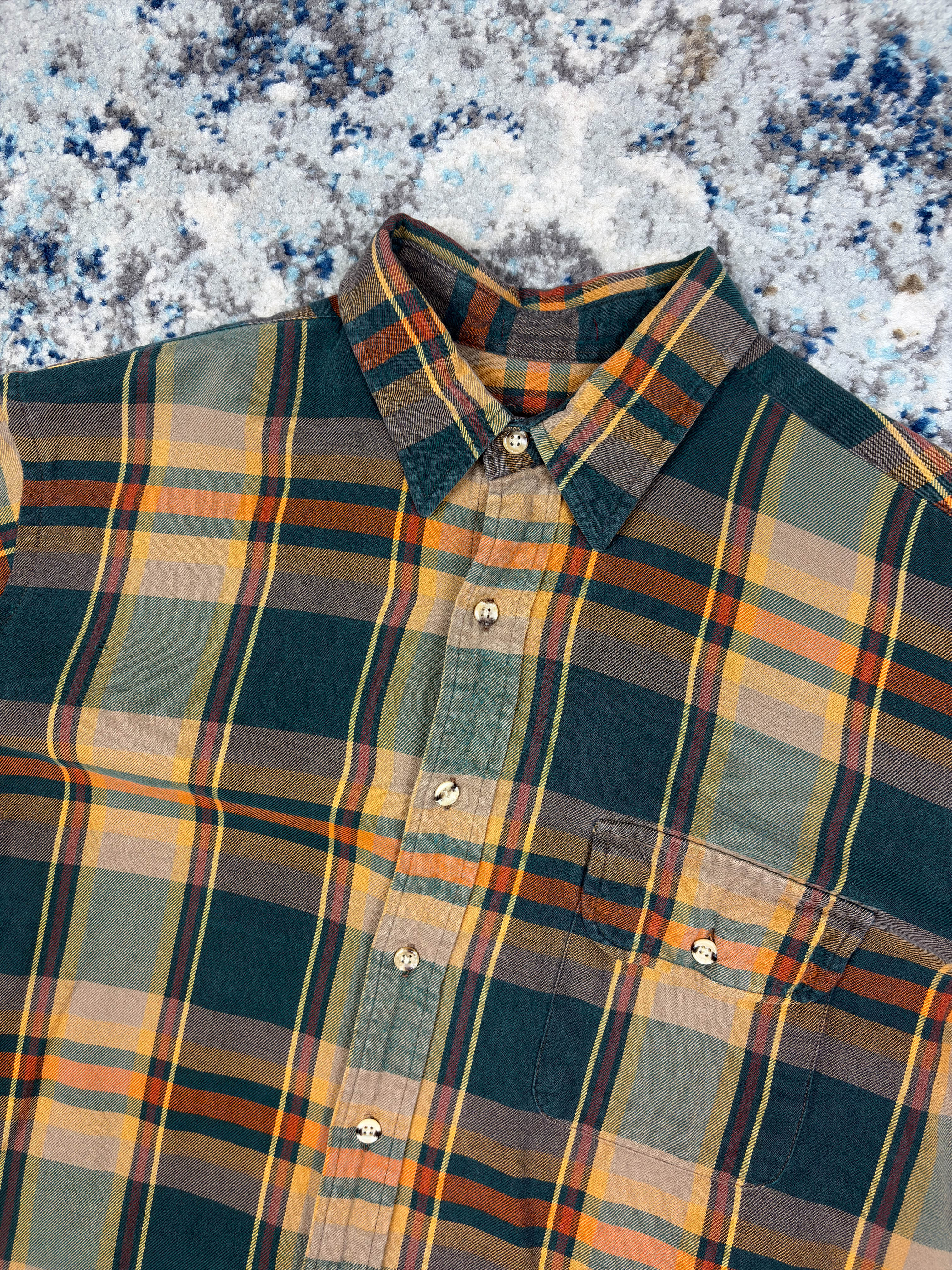 Vintage Chaps Ralph Lauren Plaid Single Pocket Button Up Shirt Size Large