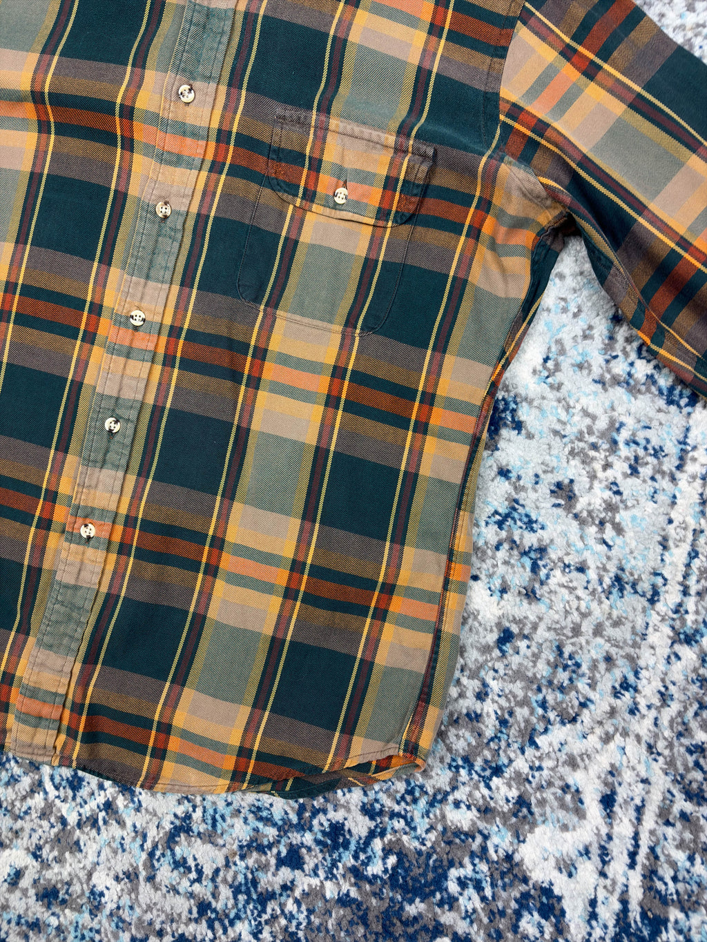 Vintage Chaps Ralph Lauren Plaid Single Pocket Button Up Shirt Size Large