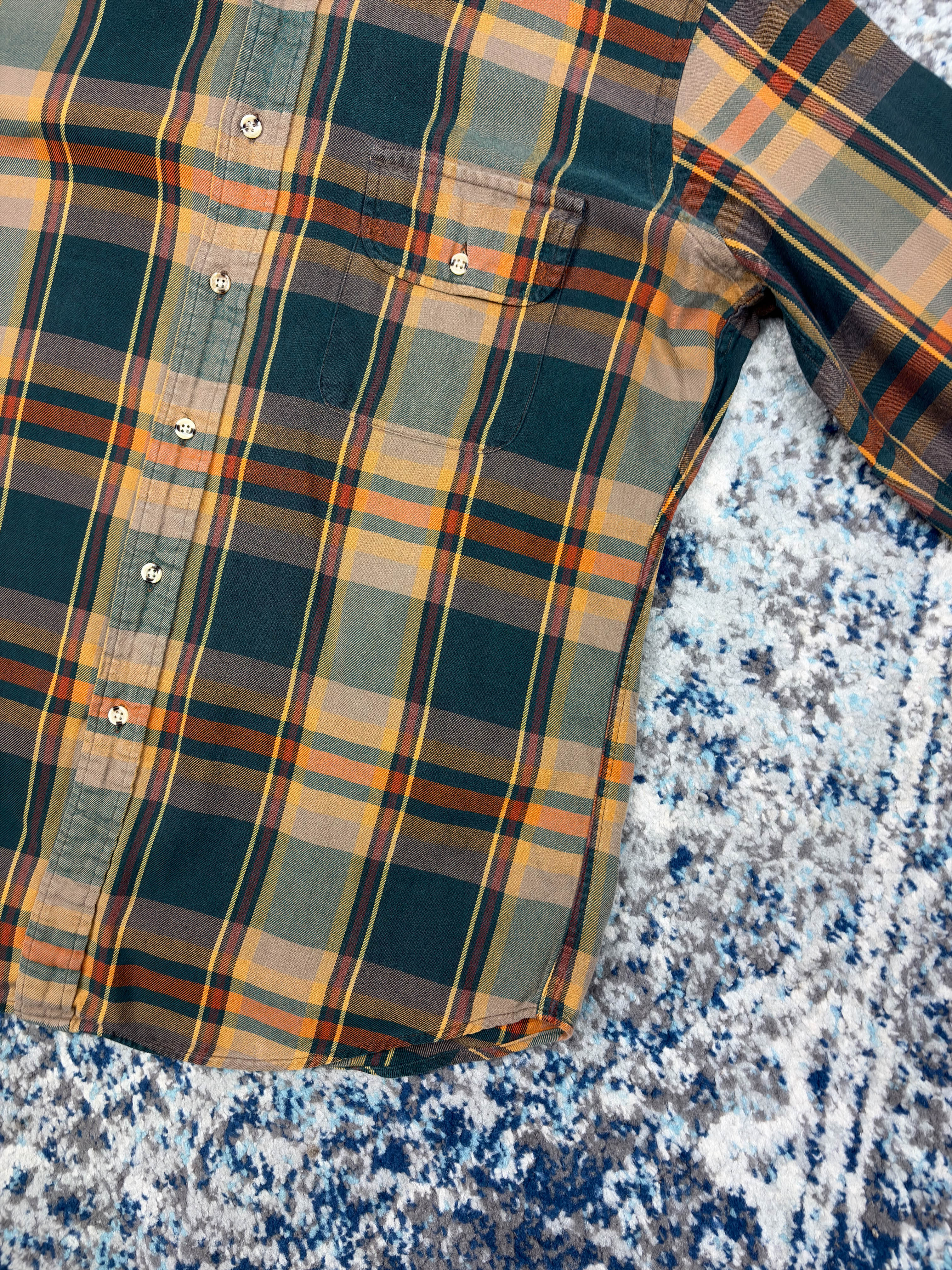Vintage Chaps Ralph Lauren Plaid Single Pocket Button Up Shirt Size Large