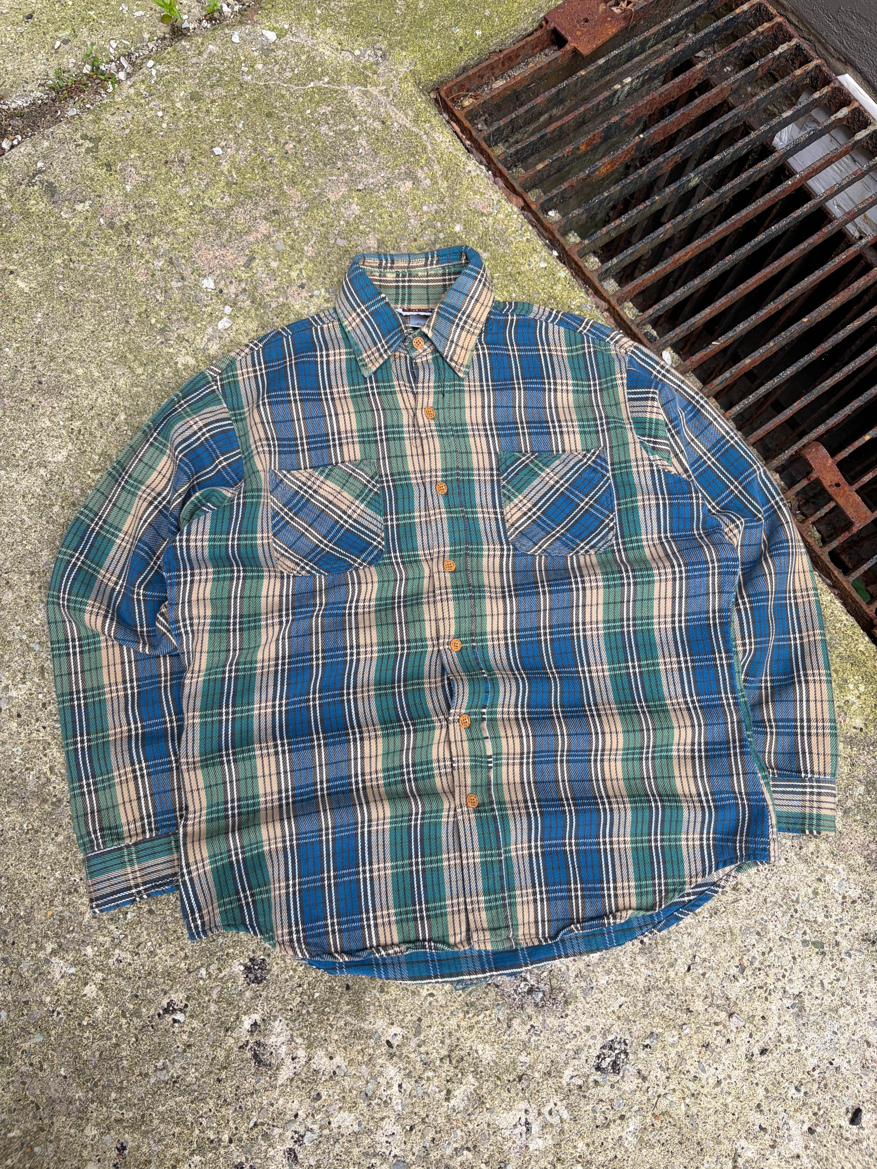 Vintage 90s Big Mac Plaid Double Pocket Workwear Button Up Shirt Size LT