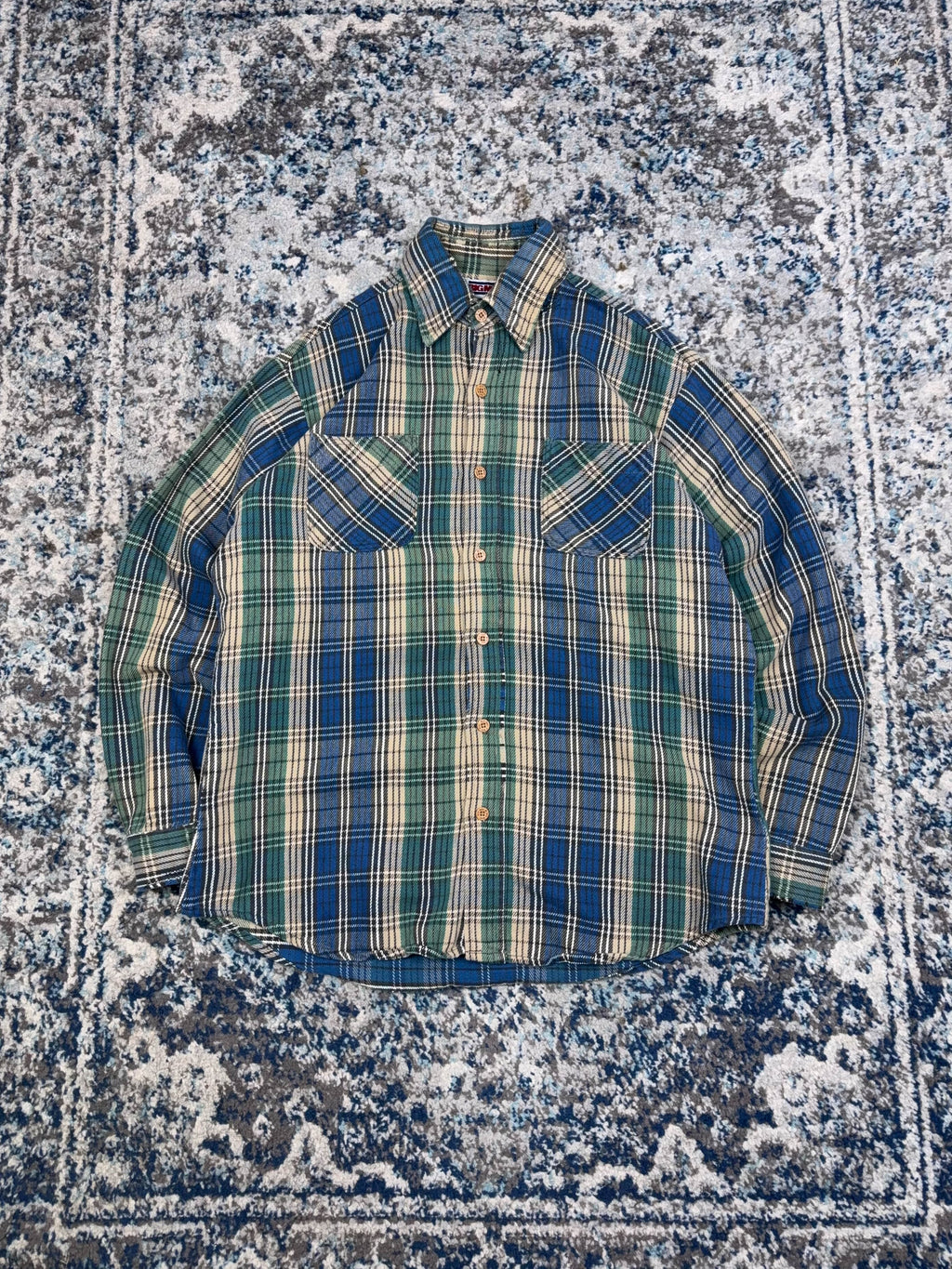 Vintage 90s Big Mac Plaid Double Pocket Workwear Button Up Shirt Size LT