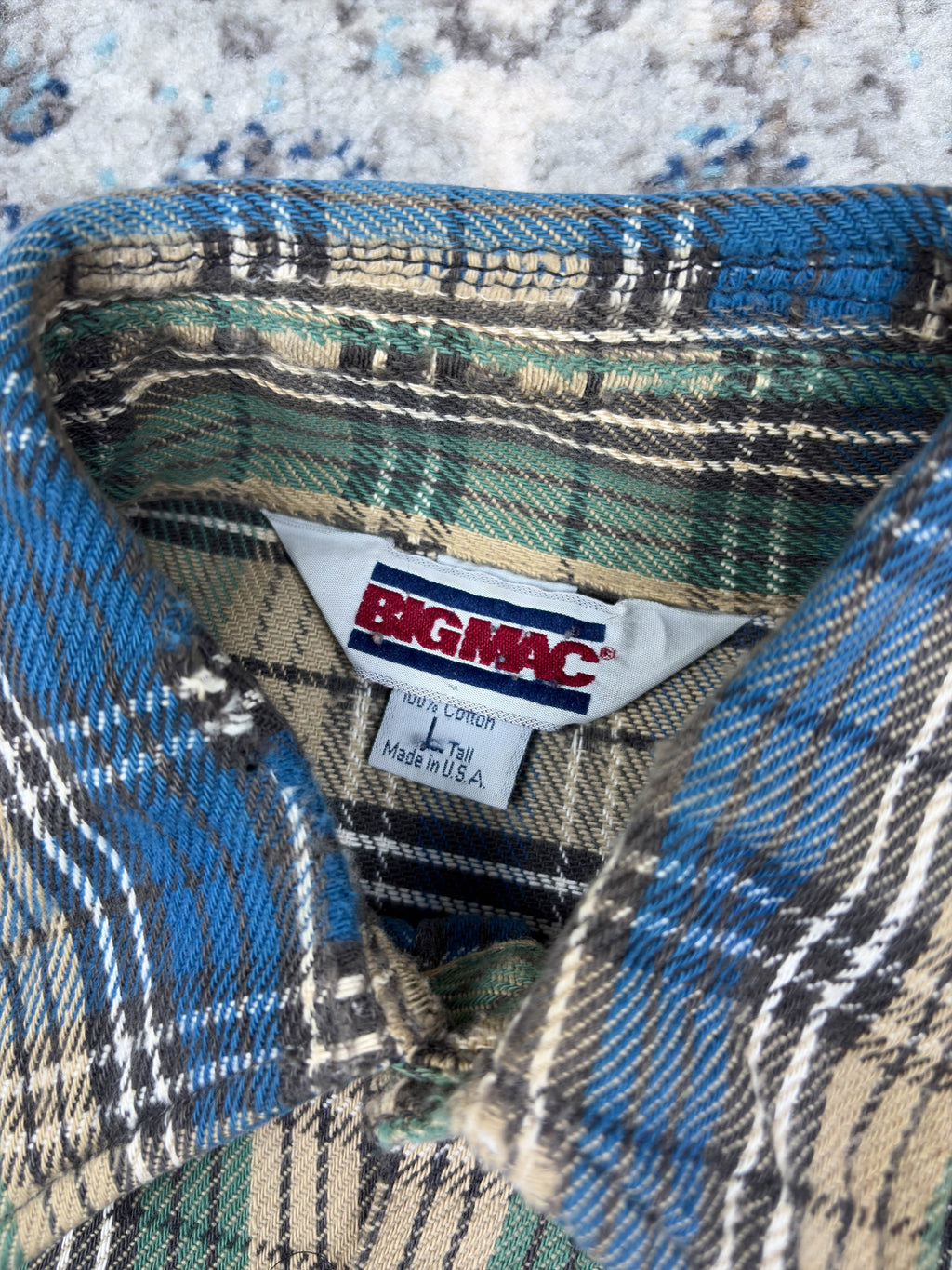 Vintage 90s Big Mac Plaid Double Pocket Workwear Button Up Shirt Size LT