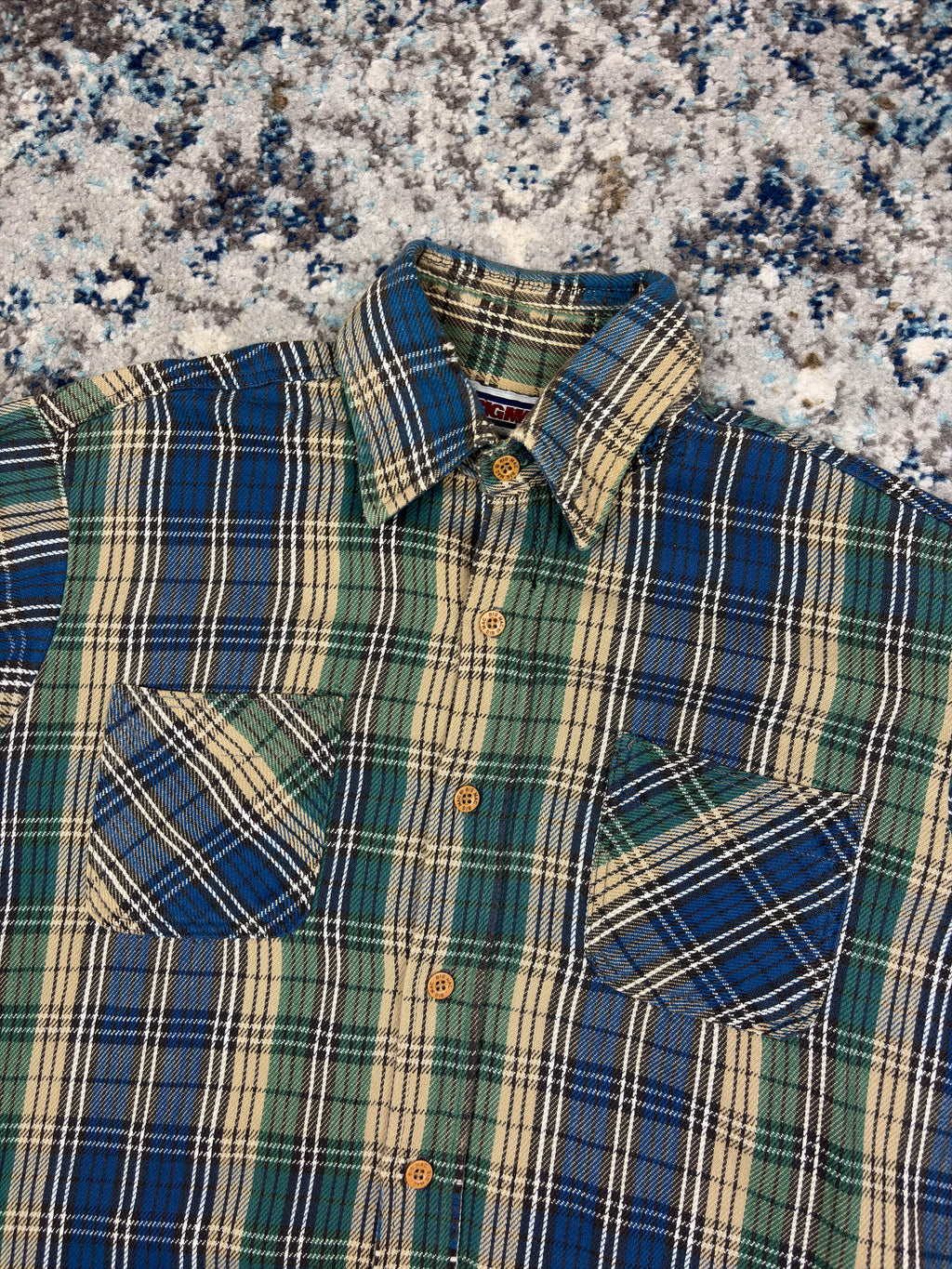 Vintage 90s Big Mac Plaid Double Pocket Workwear Button Up Shirt Size LT
